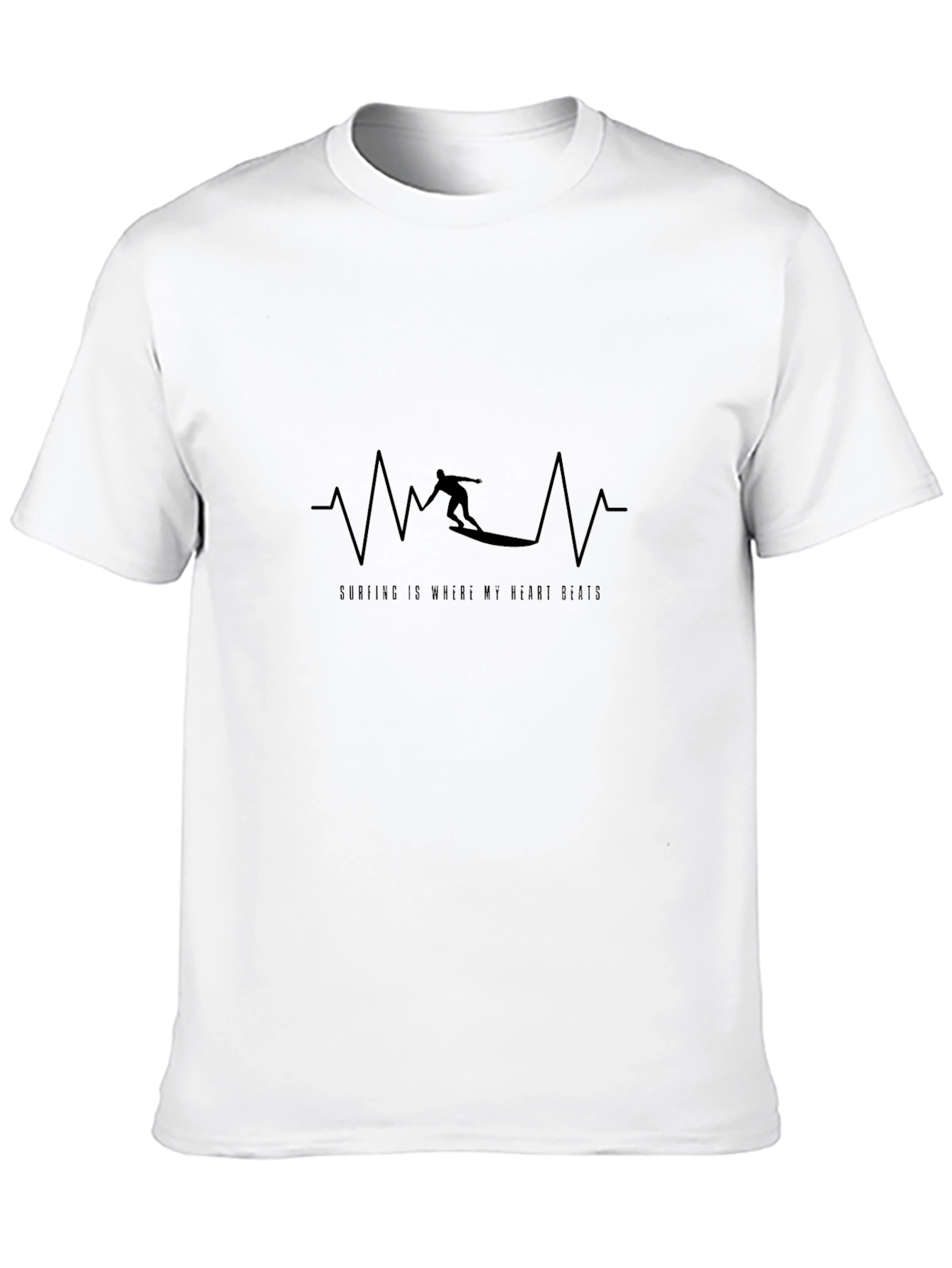 Surfing Heartbeat T-Shirt - Where My Heart Beats
