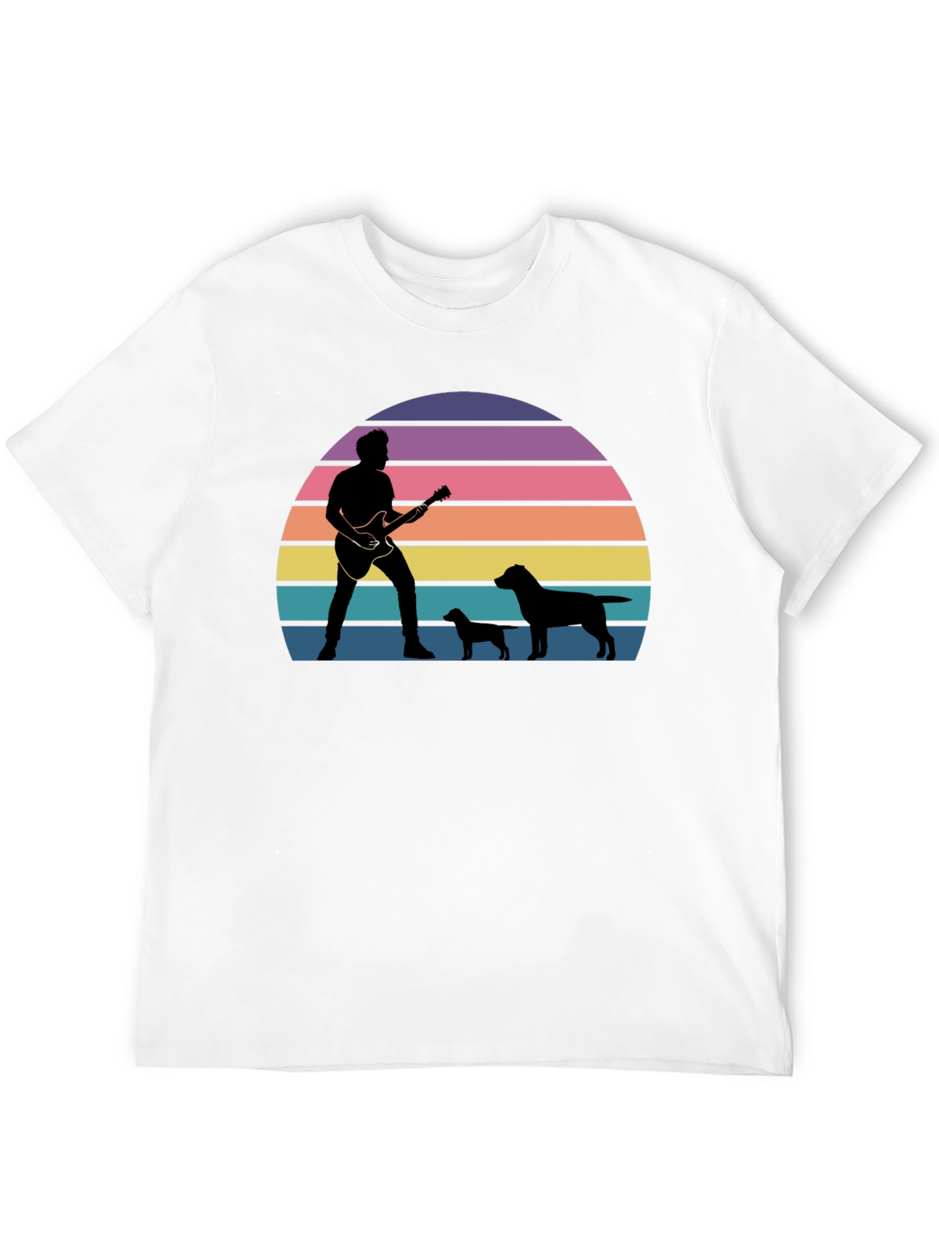 Guitar Man & Dogs Sunset T-Shirt