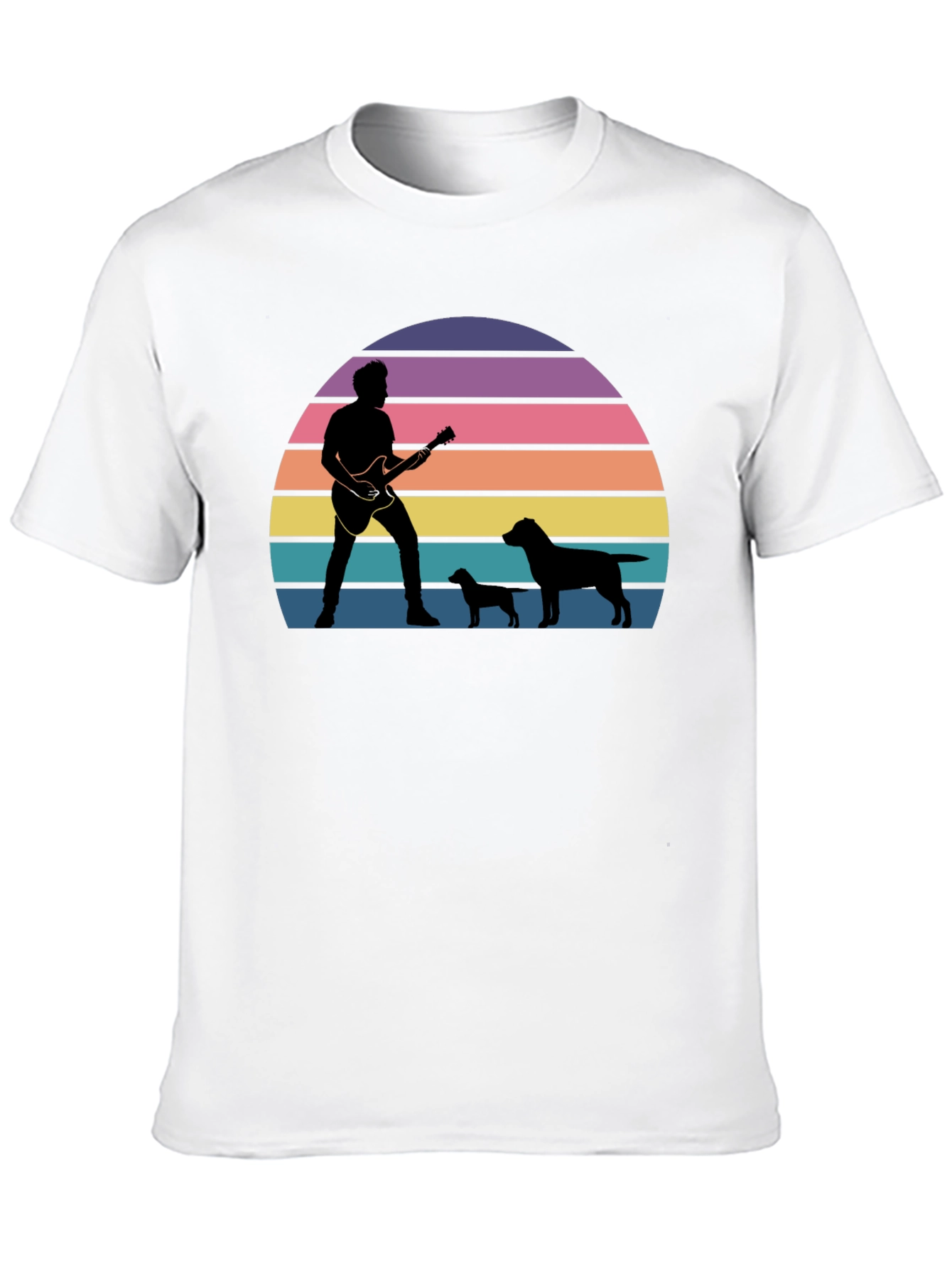 Guitar Man & Dogs Sunset T-Shirt
