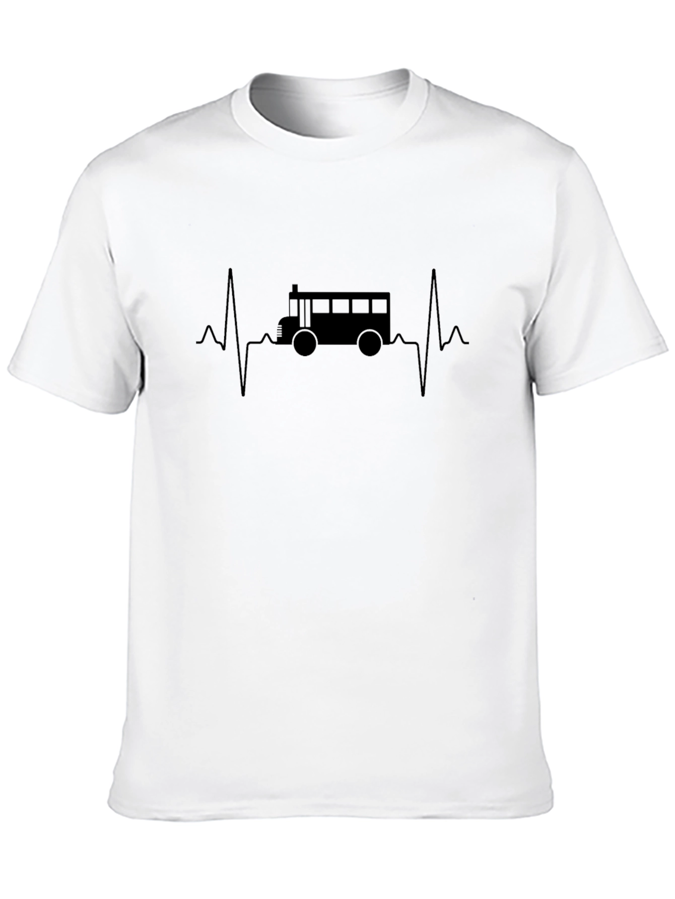 School Bus Heartbeat Graphic T-Shirt