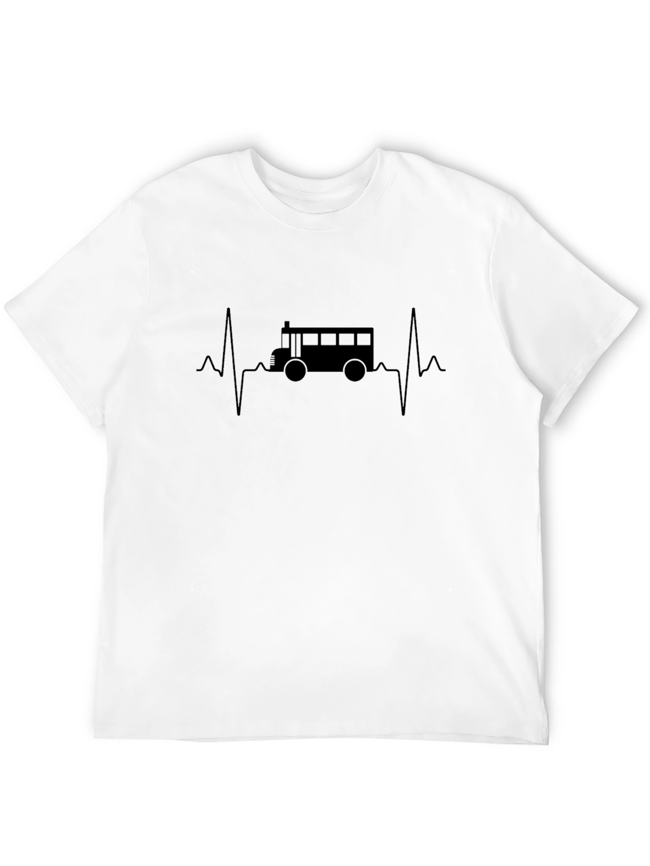 School Bus Heartbeat Graphic T-Shirt