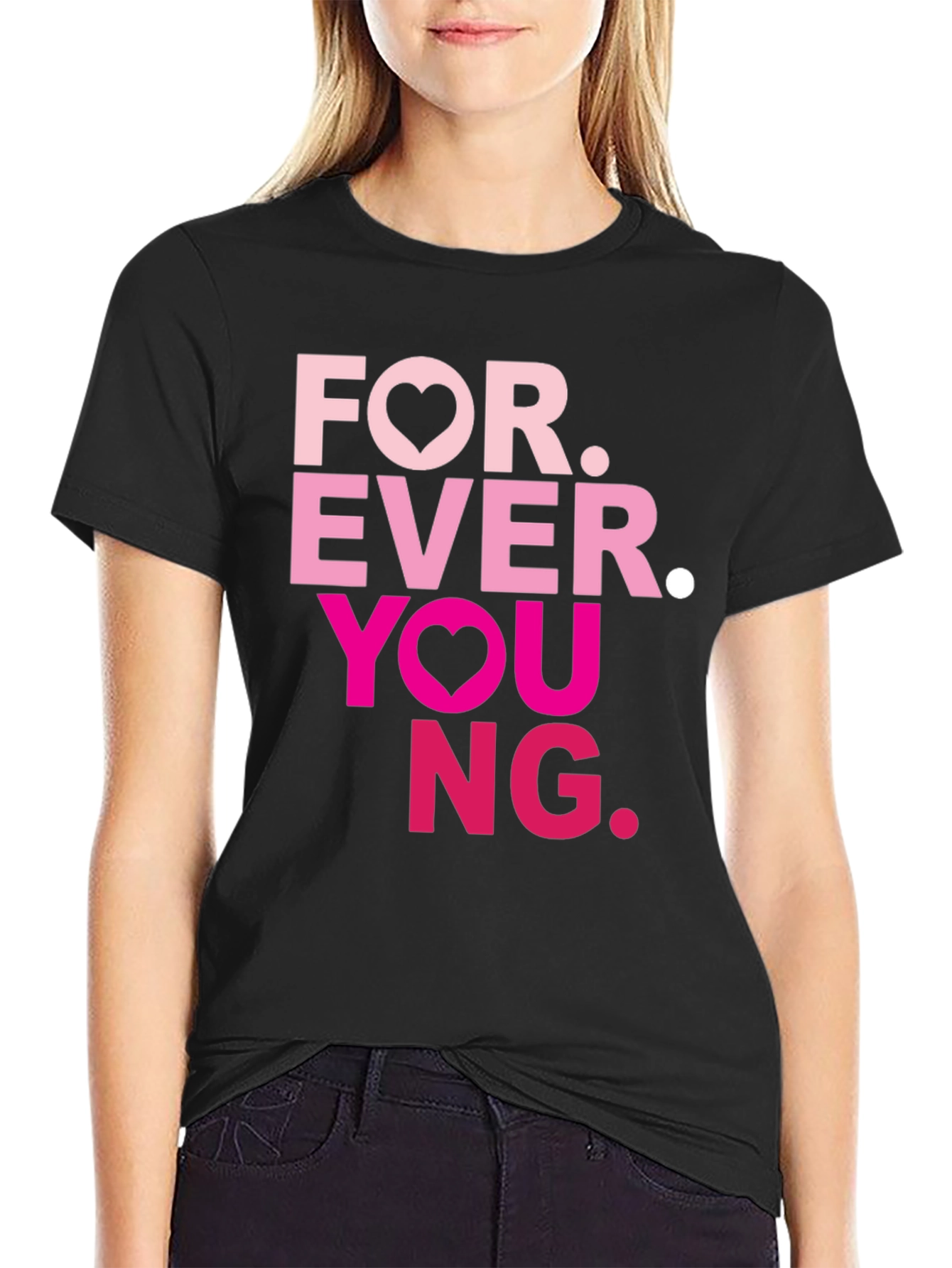 Forever Young Graphic Tee - Black
