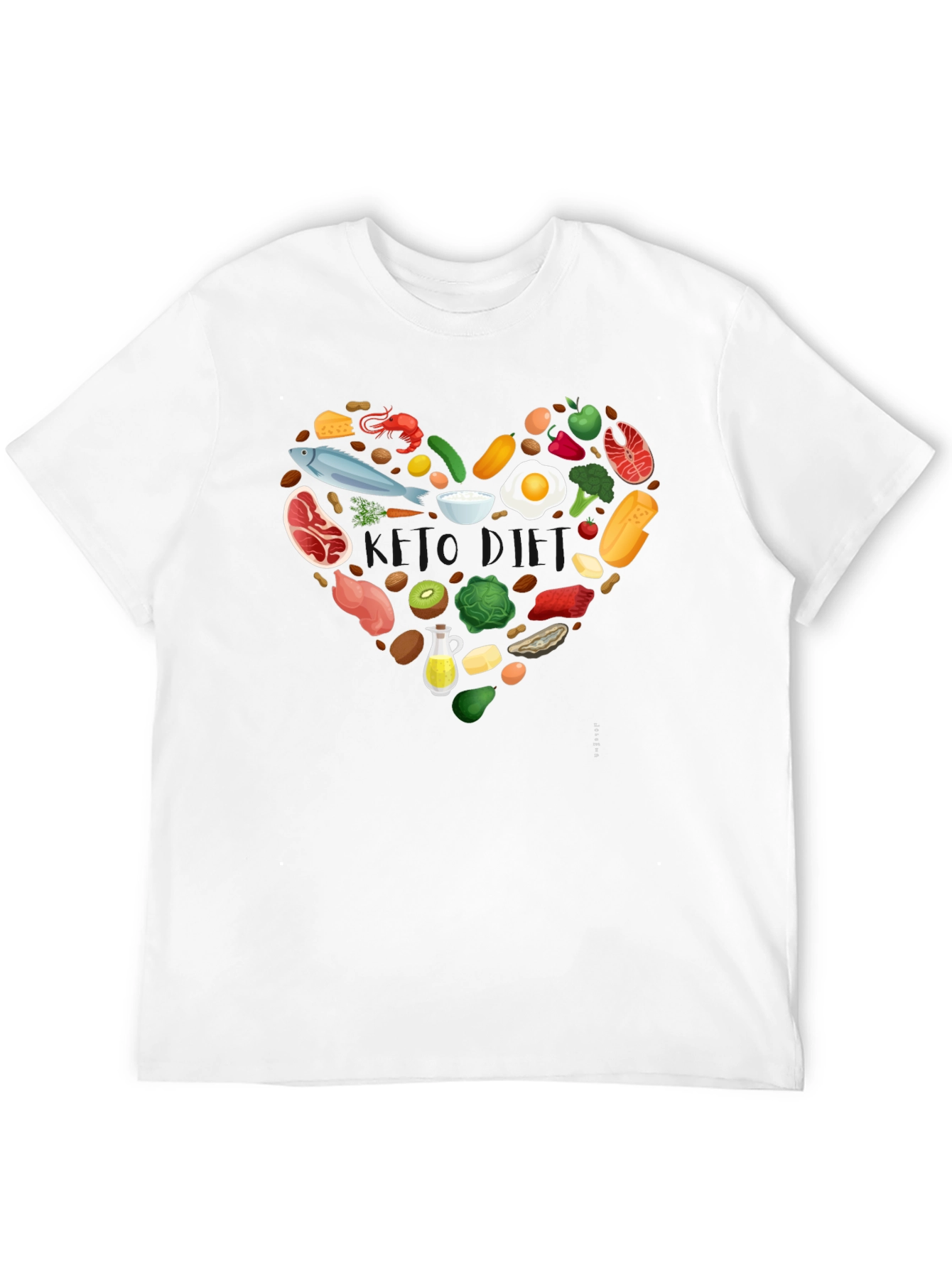 Healthy Food Heart Graphic Tee - Black