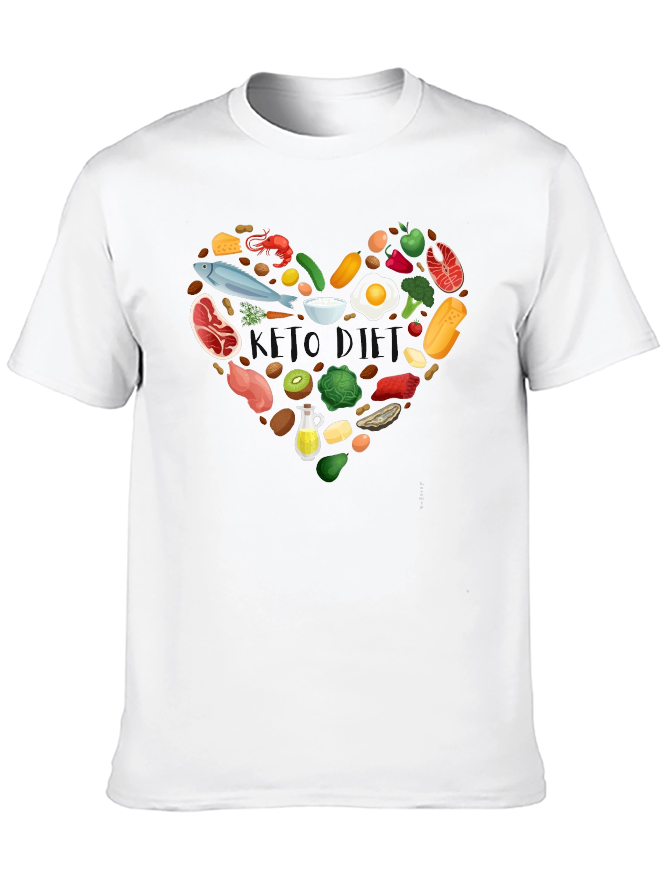 Healthy Food Heart Graphic Tee - Black