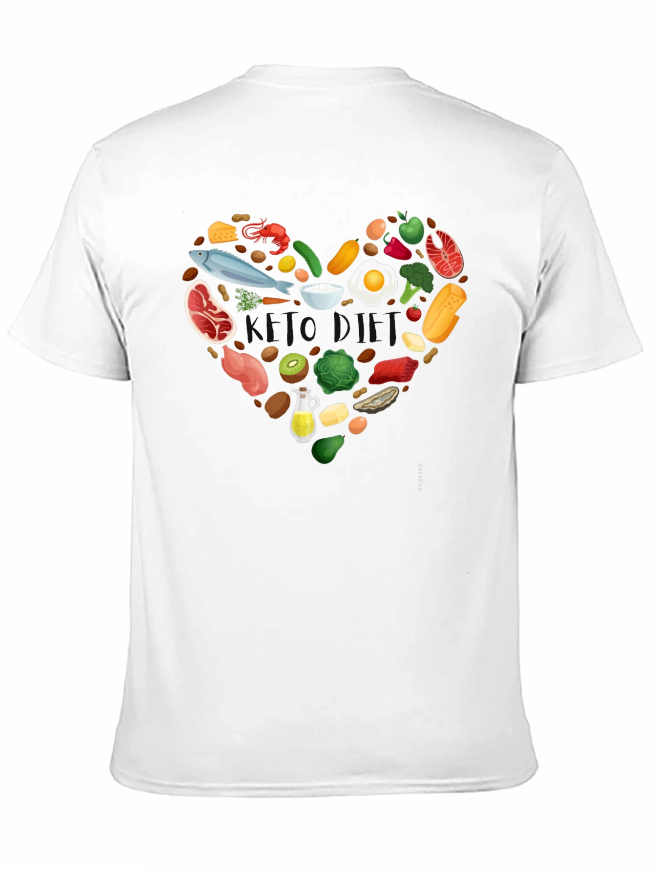 Healthy Food Heart Graphic Tee - Black
