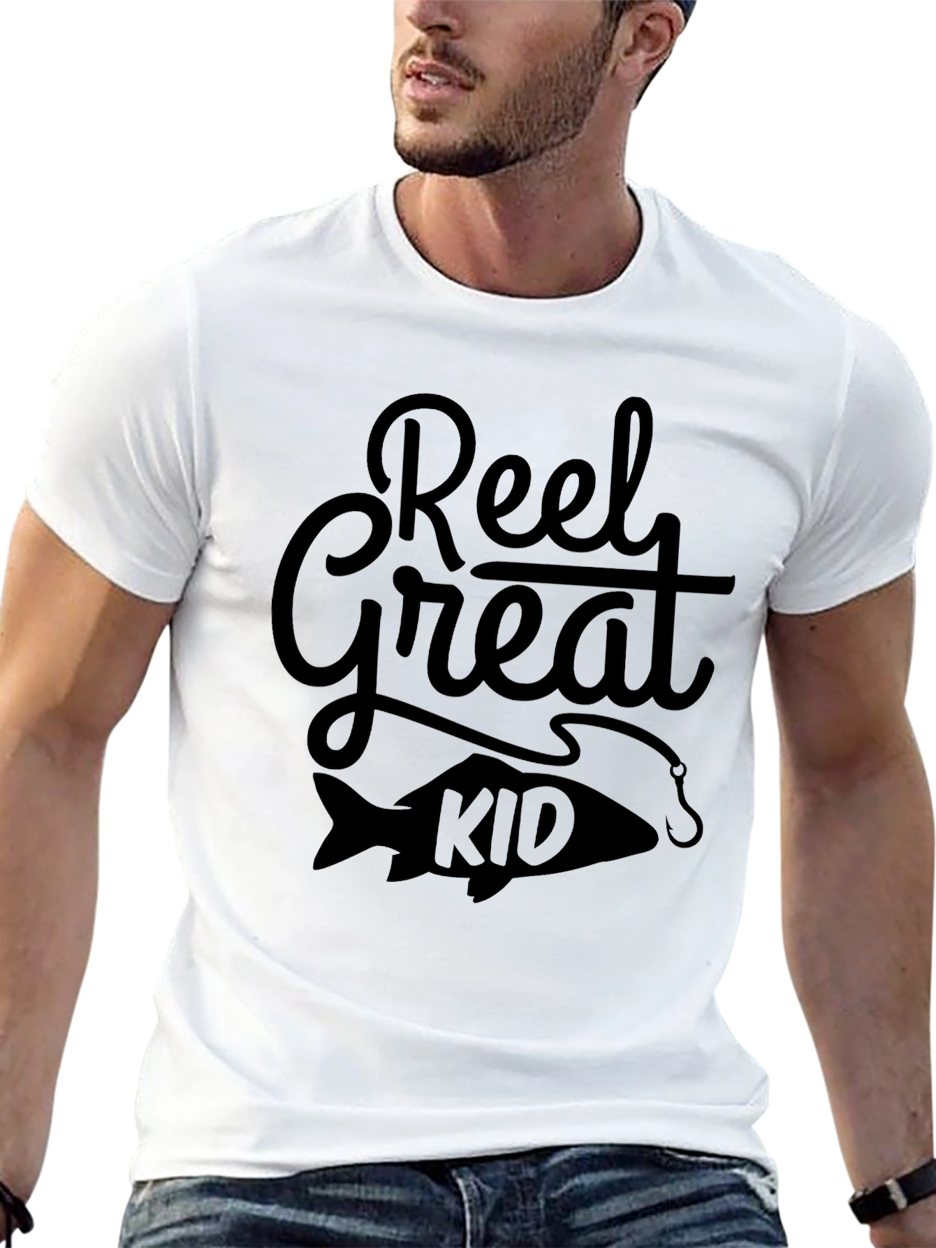 Reel Great Kid Black Graphic T-Shirt