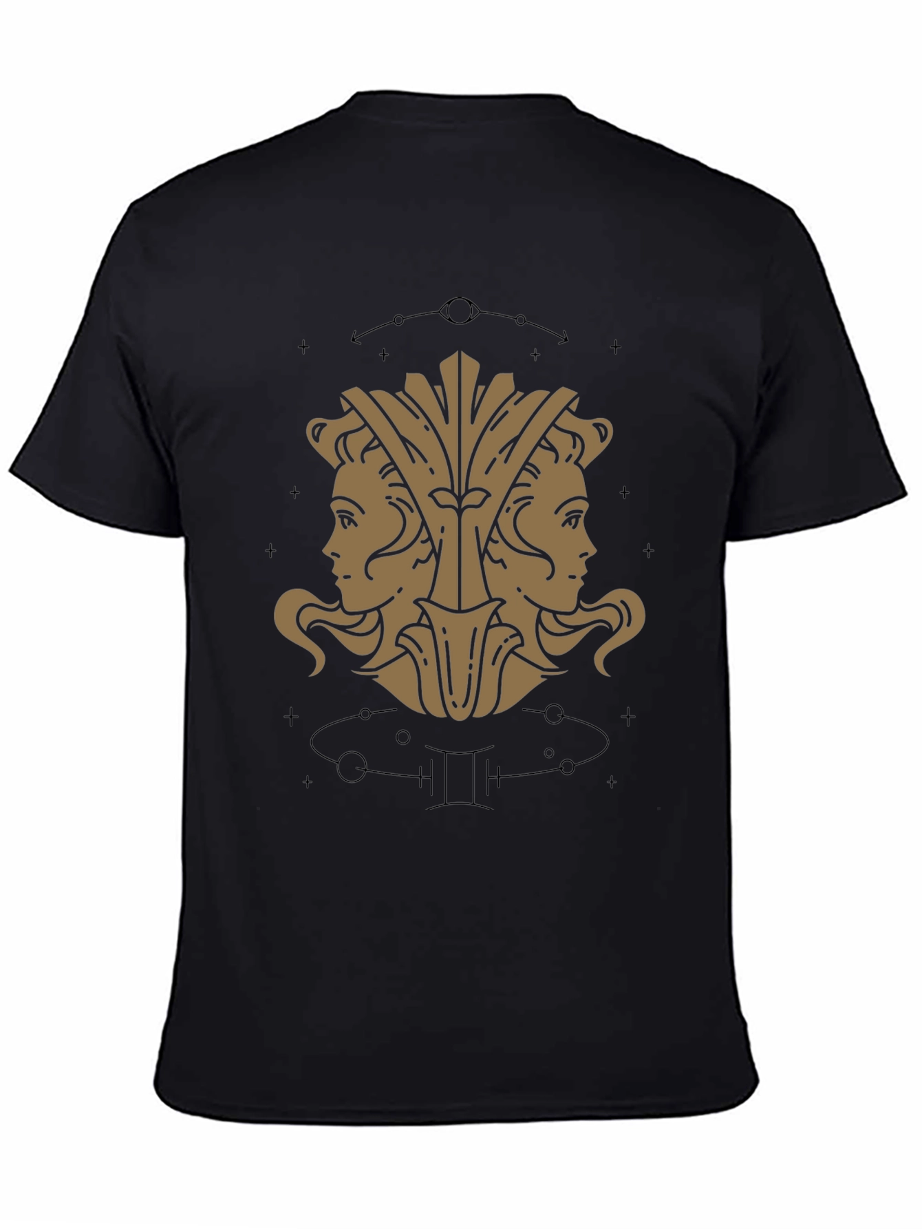 Gemini Zodiac Graphic Tee - Unisex Black T-Shirt