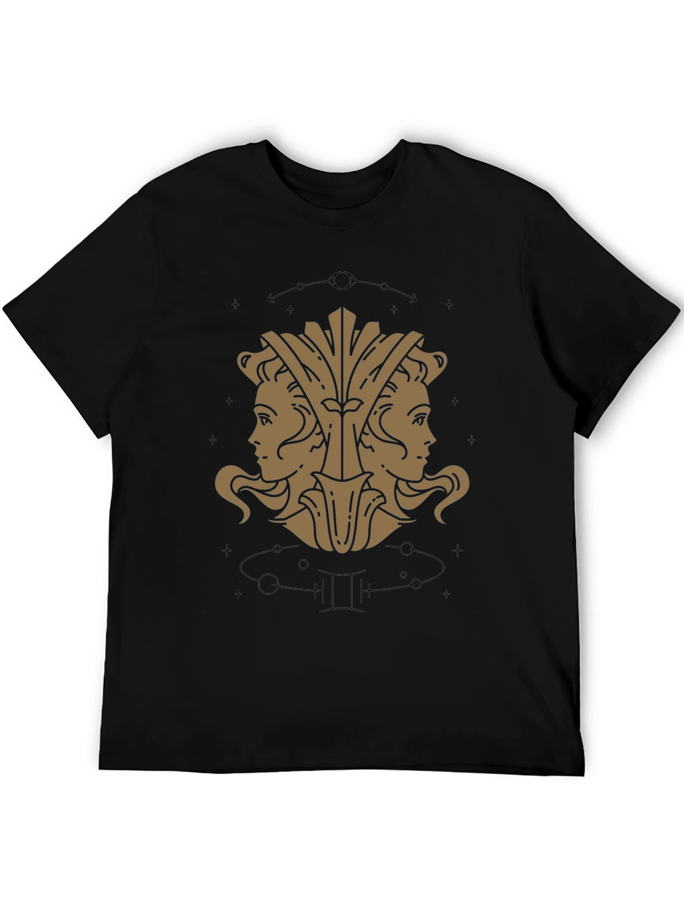 Gemini Zodiac Graphic Tee - Unisex Black T-Shirt