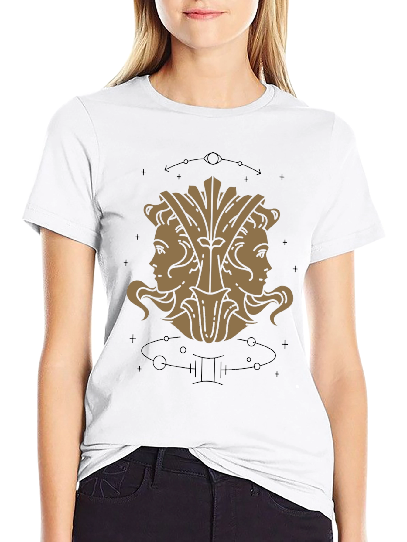 Gemini Zodiac Graphic Tee - Unisex Black T-Shirt