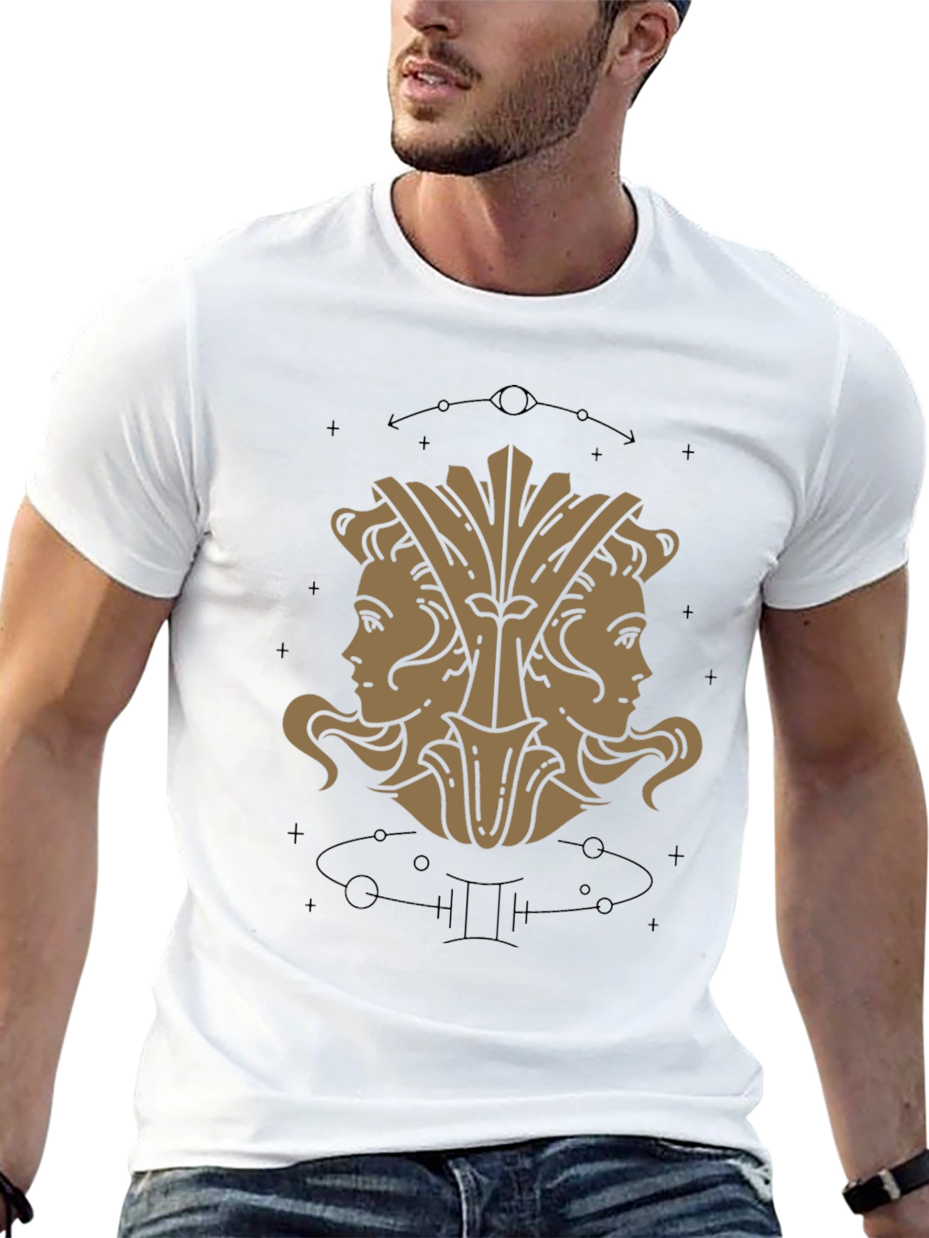 Gemini Zodiac Graphic Tee - Unisex Black T-Shirt