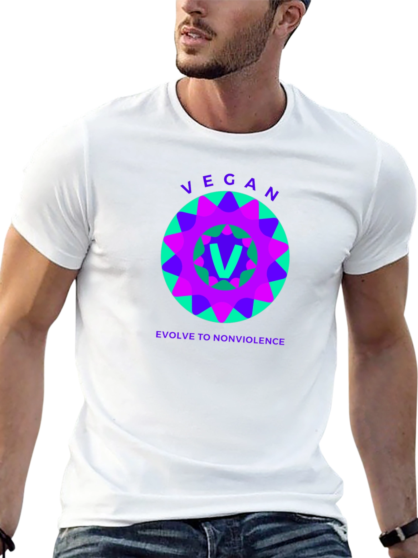 Vegan Evolve to Nonviolence Graphic Tee