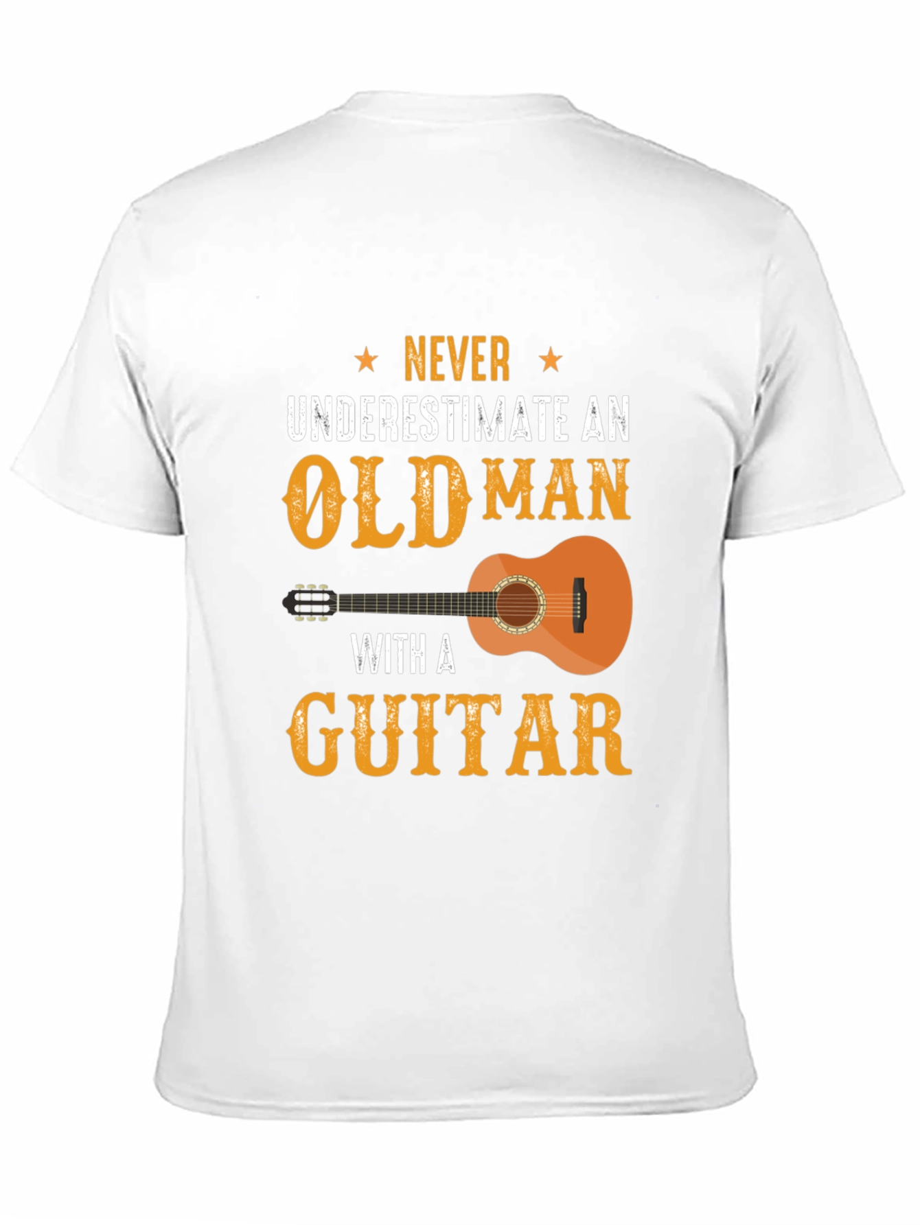 Never Underestimate Old Man with Guitar Graphic Tee