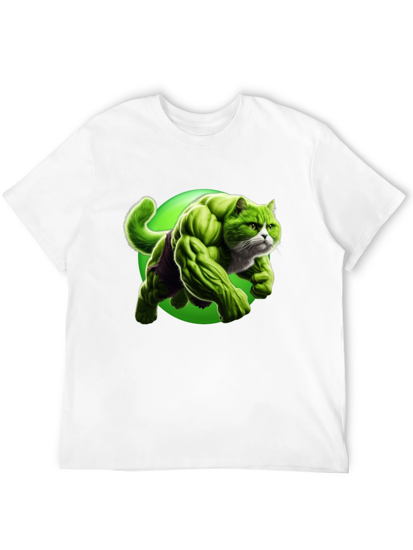 Hulk Cat Graphic T-Shirt - Funny Superhero Tee