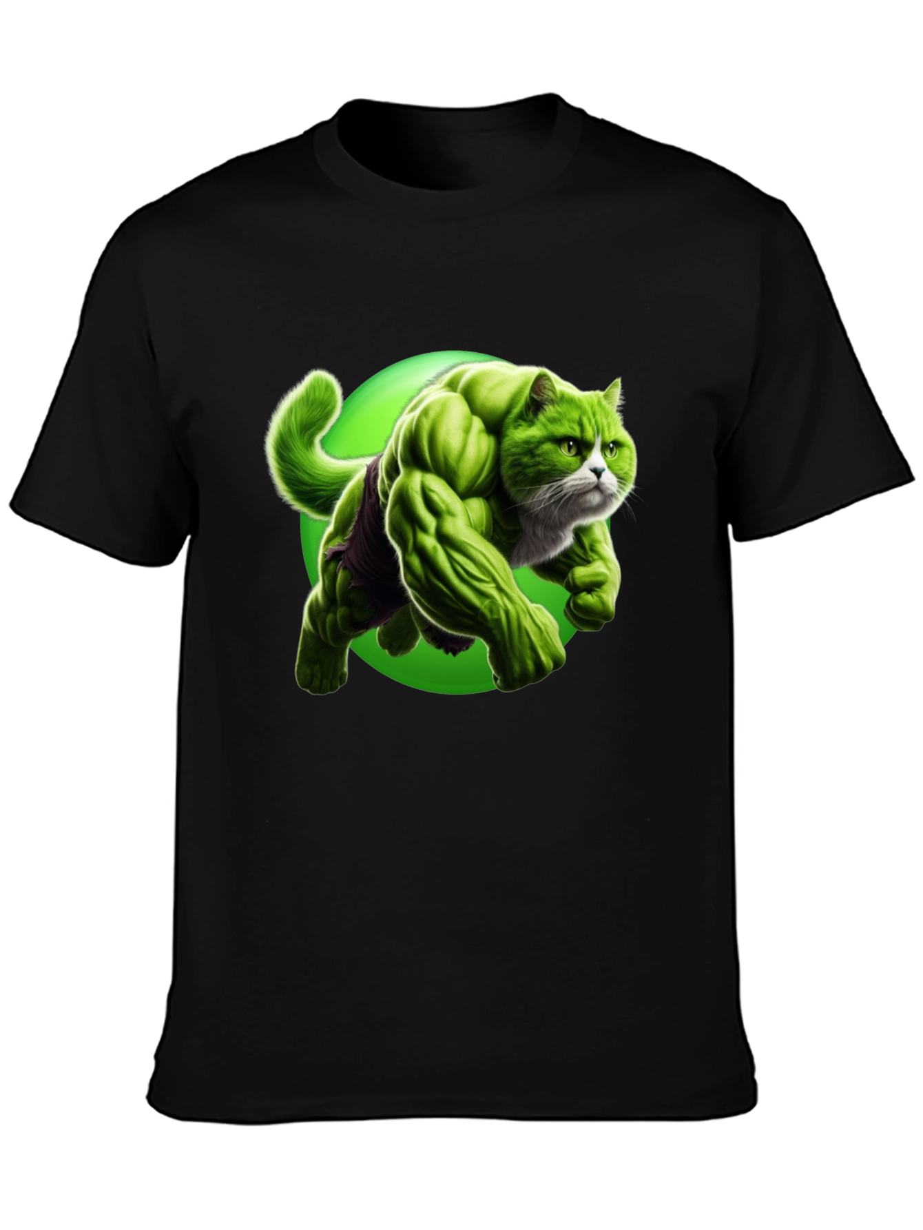 Hulk Cat Graphic T-Shirt - Funny Superhero Tee