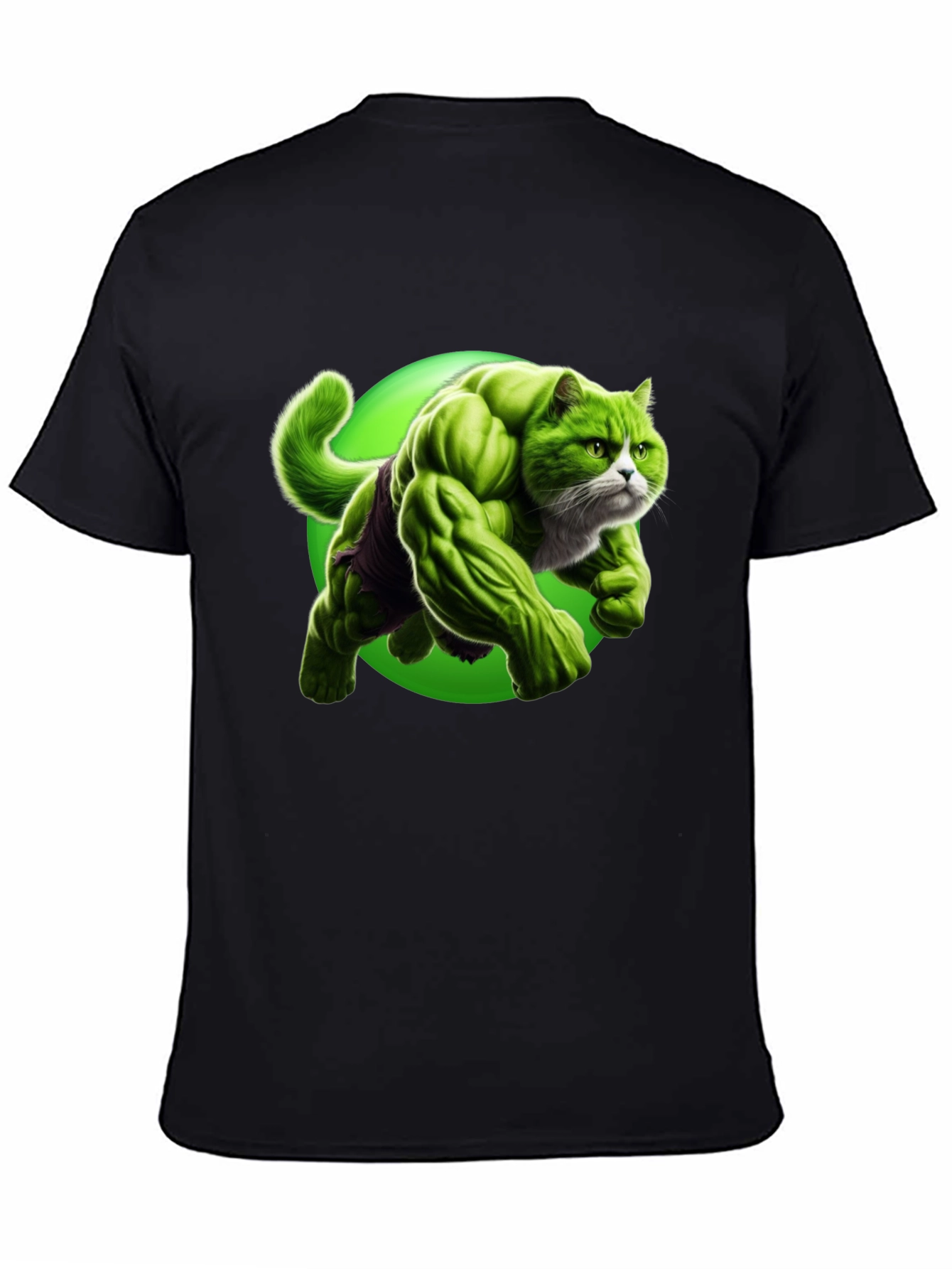 Hulk Cat Graphic T-Shirt - Funny Superhero Tee