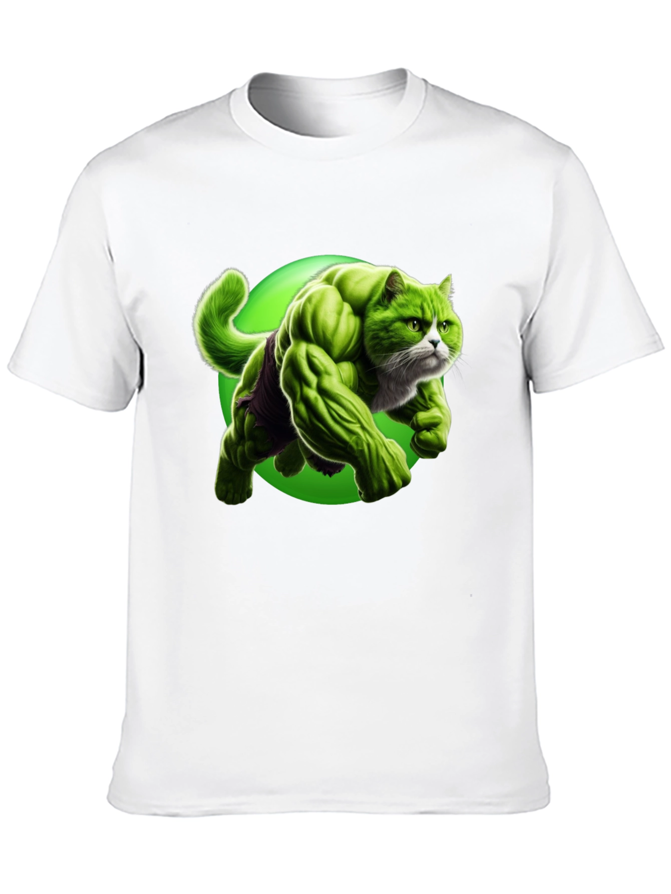 Hulk Cat Graphic T-Shirt - Funny Superhero Tee