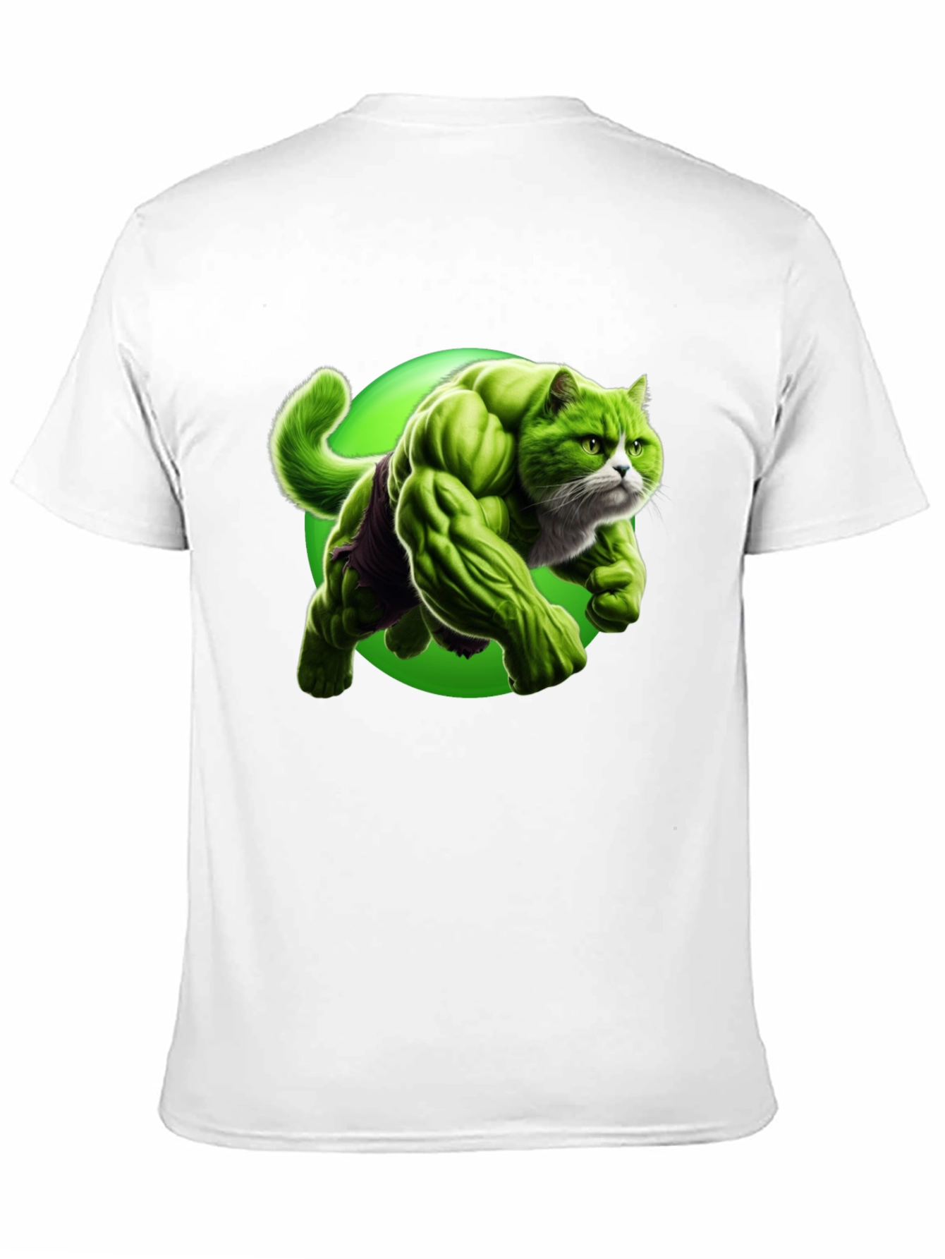 Hulk Cat Graphic T-Shirt - Funny Superhero Tee