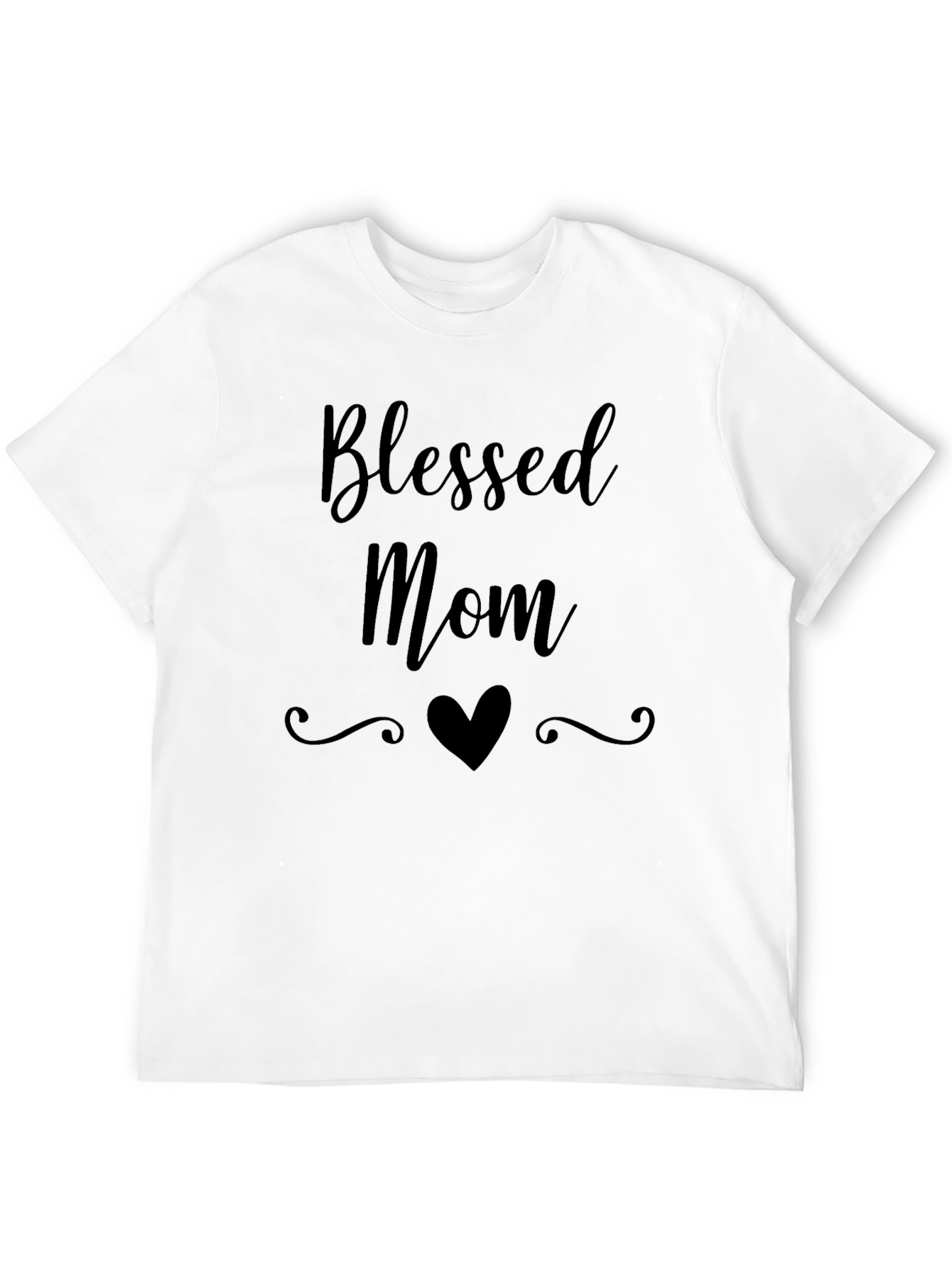 Blessed Mom Graphic Tee - Black Cotton T-Shirt