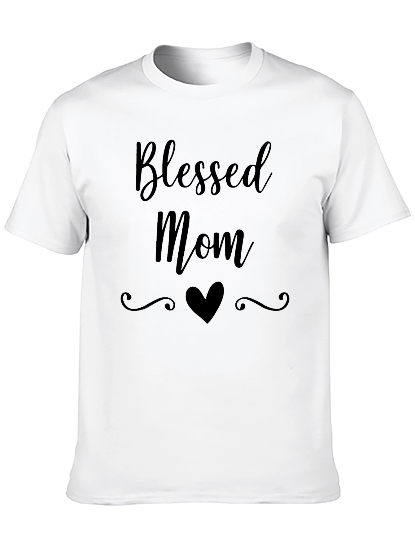 Blessed Mom Graphic Tee - Black Cotton T-Shirt