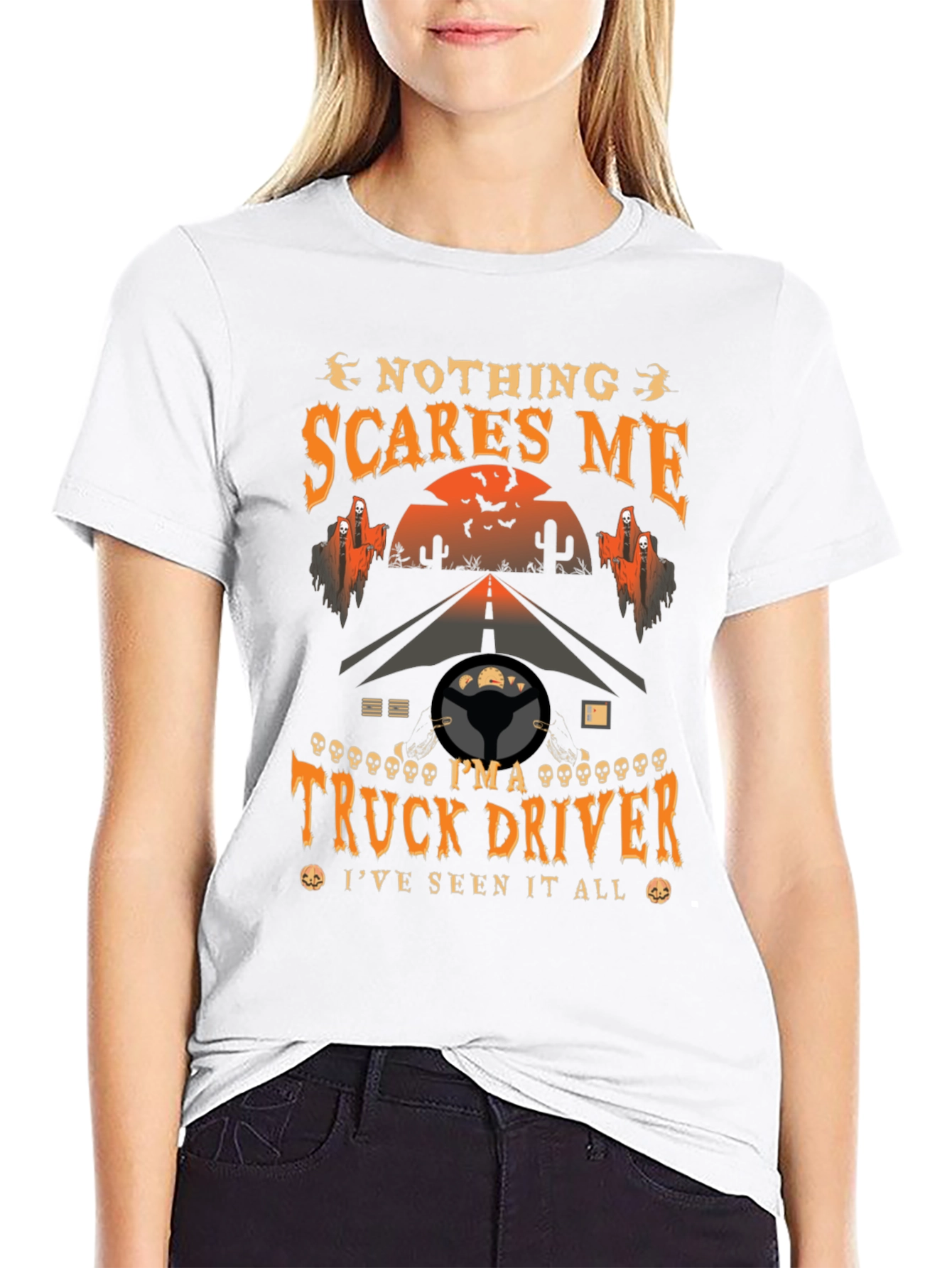 Truck Driver Halloween T-Shirt - Nothing Scares Me Tee