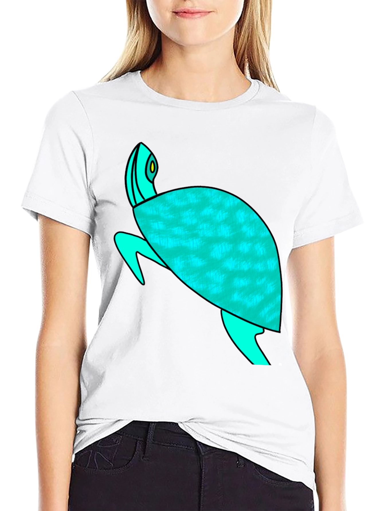 Turtle Graphic Tee - Black Cotton Comfort