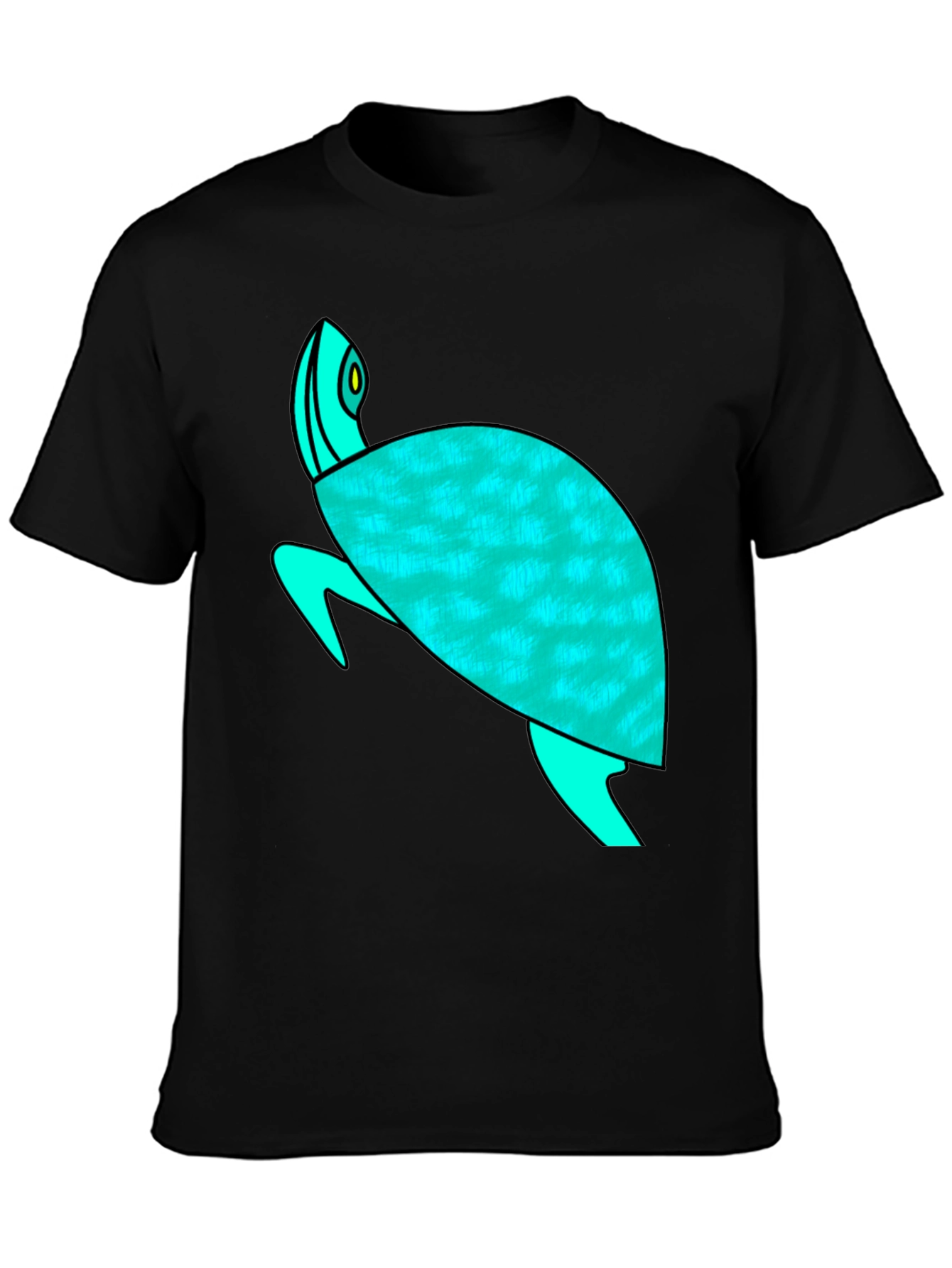 Turtle Graphic Tee - Black Cotton Comfort