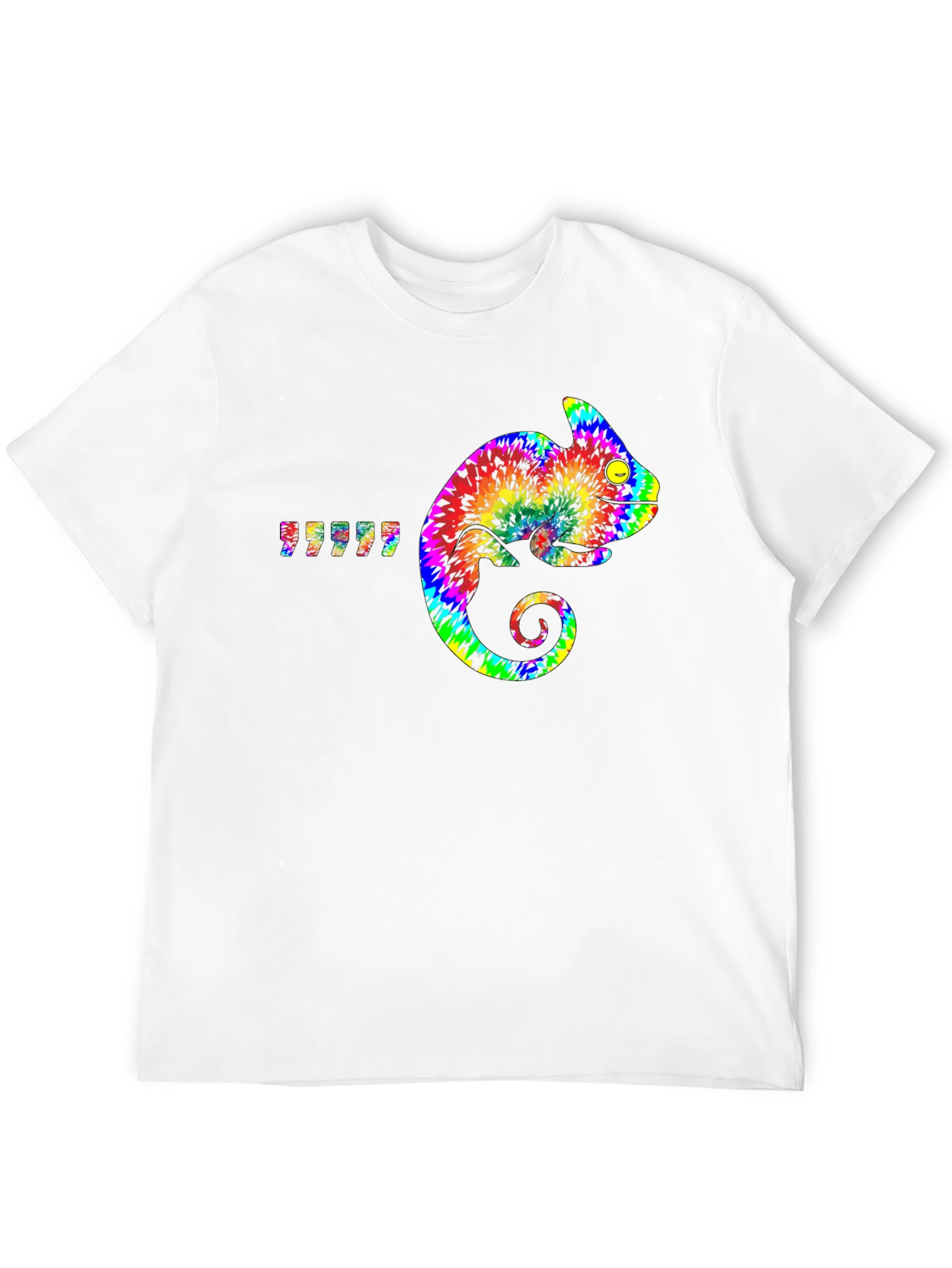 Rainbow Chameleon Graphic Tee - Mens Black T-Shirt