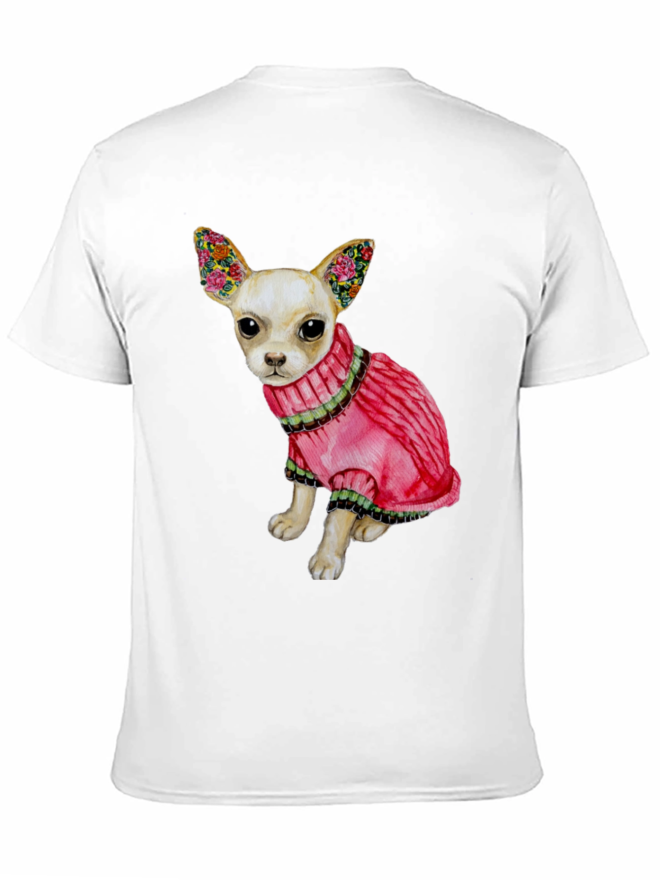 Dog Lovers Tee: Chihuahua in Pink Sweater