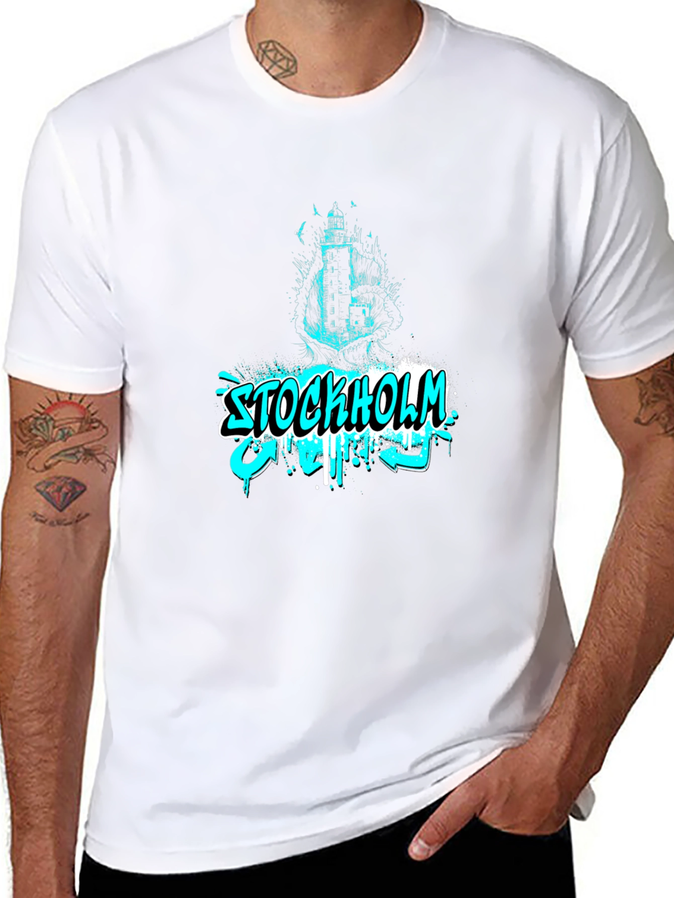 Stockholm Graffiti T-Shirt - Black Cotton Tee