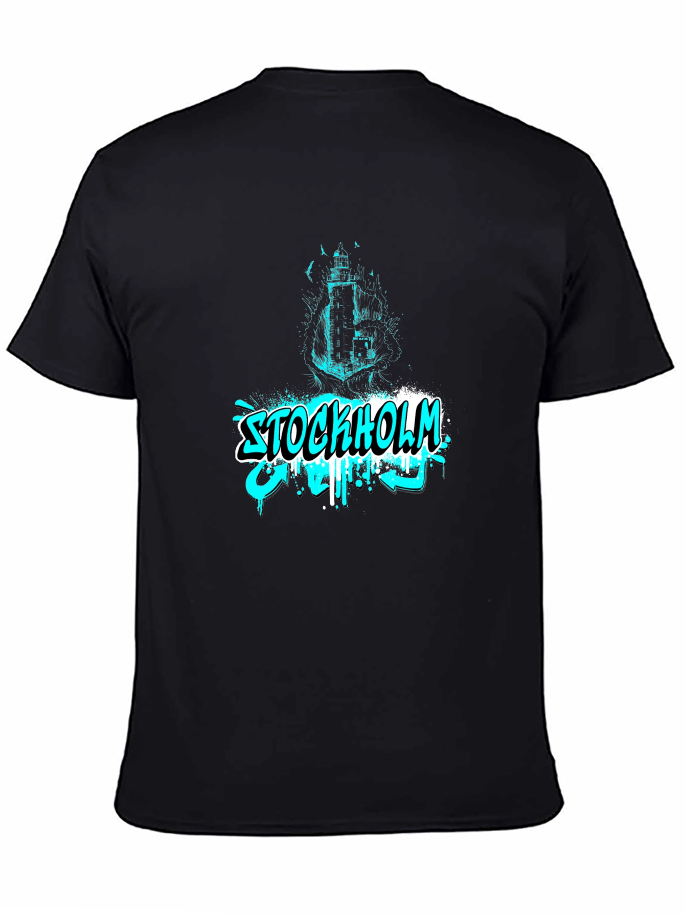 Stockholm Graffiti T-Shirt - Black Cotton Tee