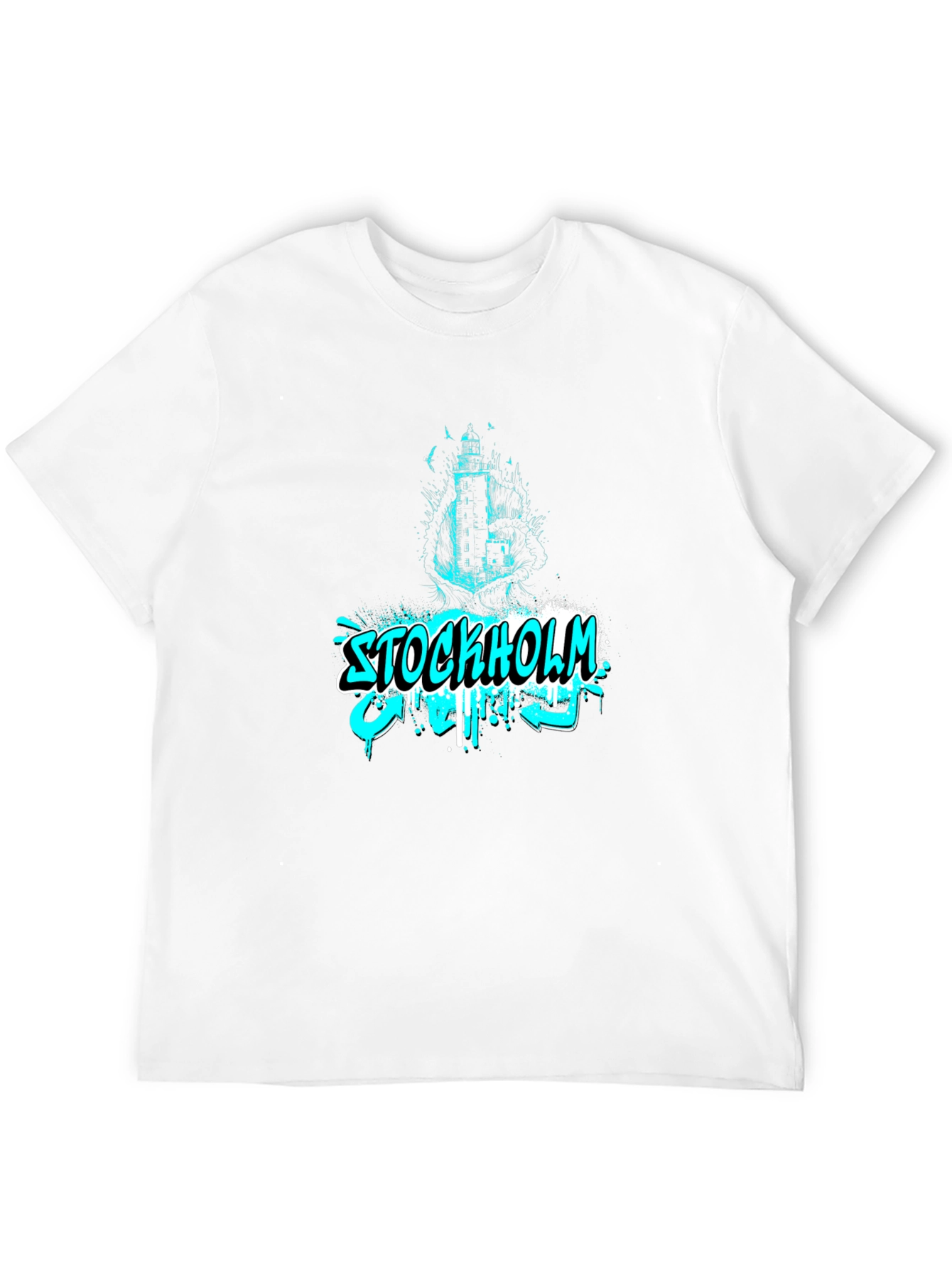 Stockholm Graffiti T-Shirt - Black Cotton Tee