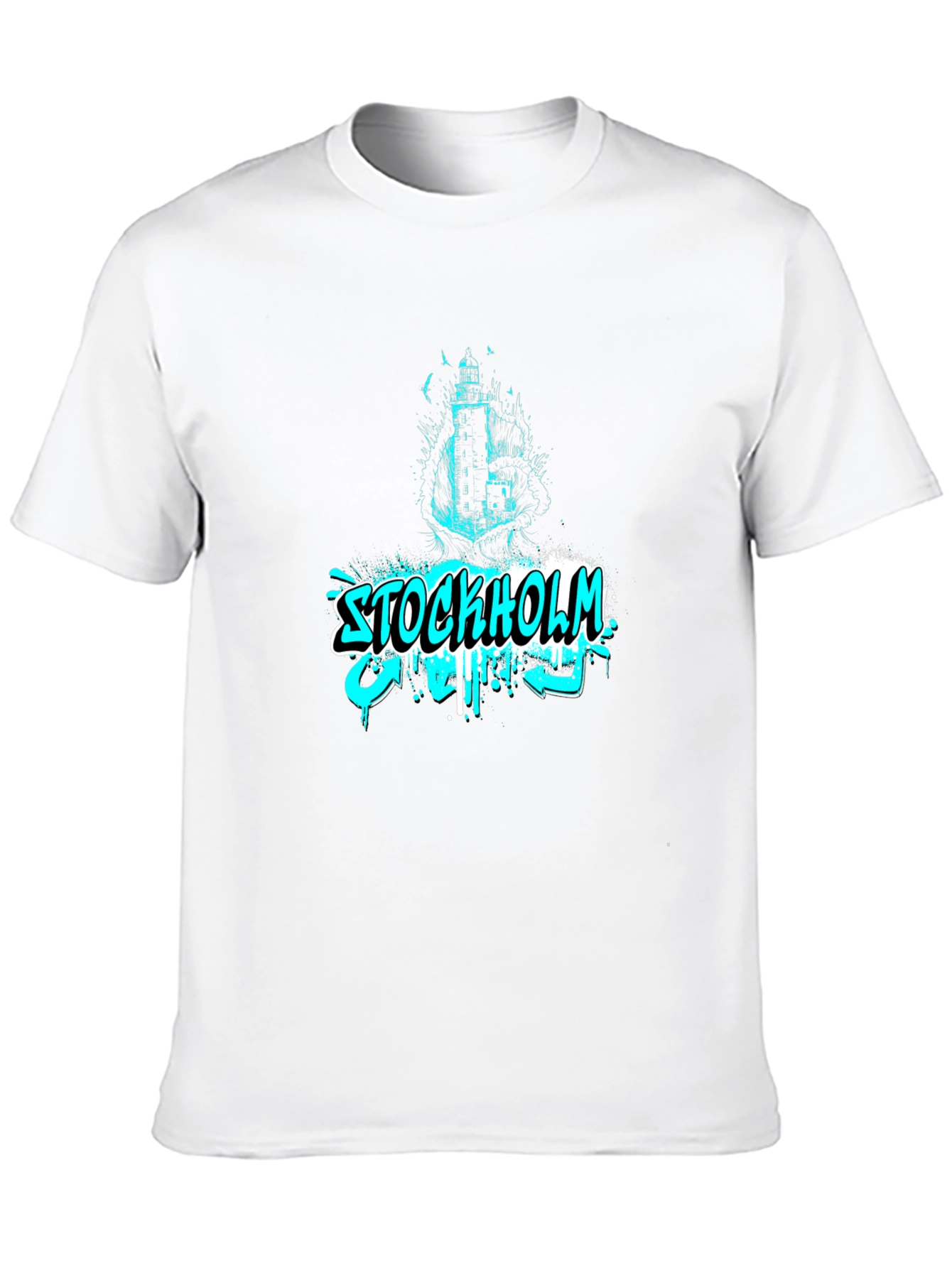 Stockholm Graffiti T-Shirt - Black Cotton Tee