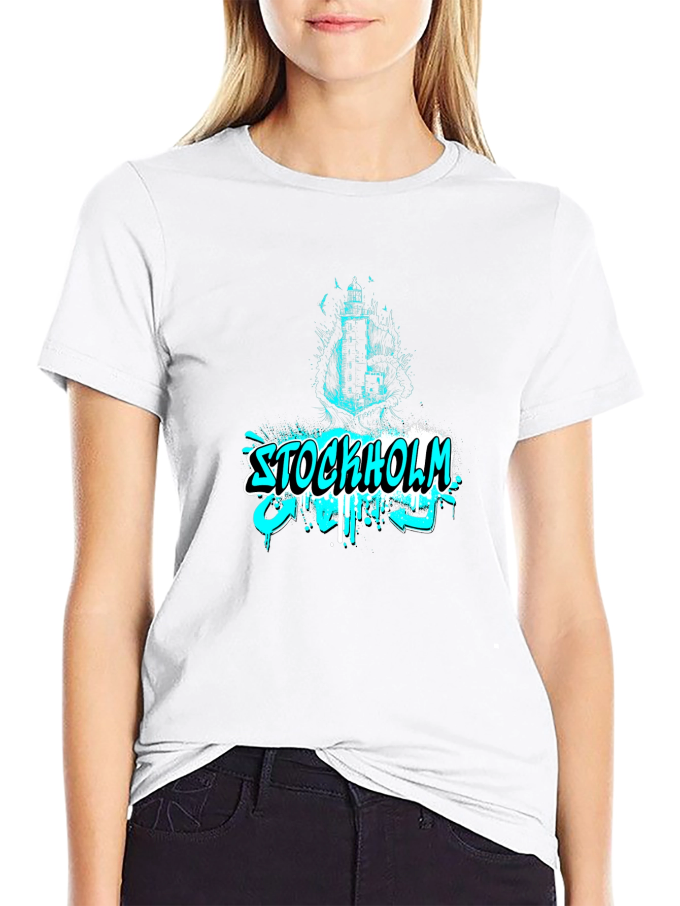 Stockholm Graffiti T-Shirt - Black Cotton Tee
