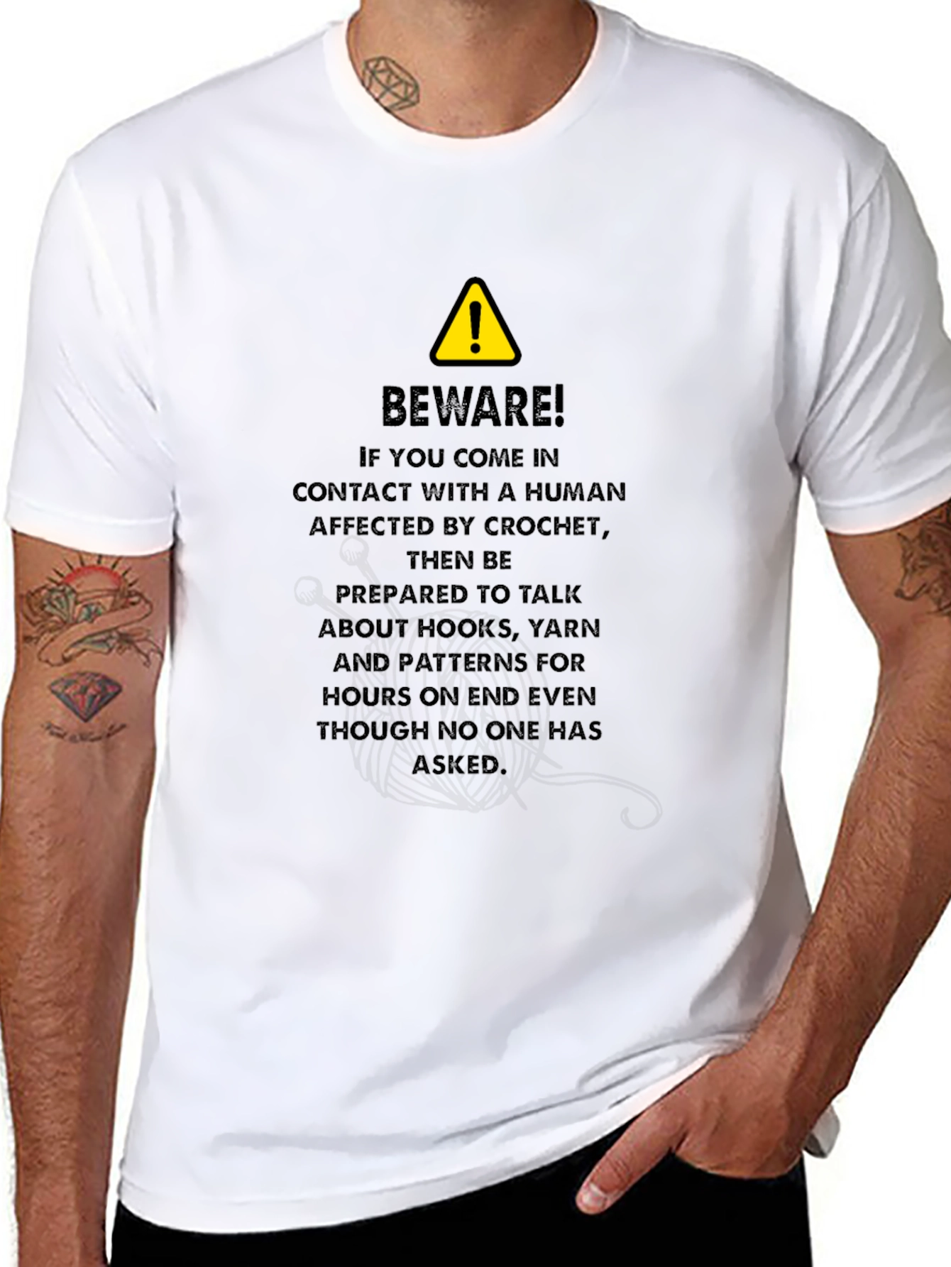 Crochet Lover Beware T-Shirt - Funny Yarn Hobby Tee