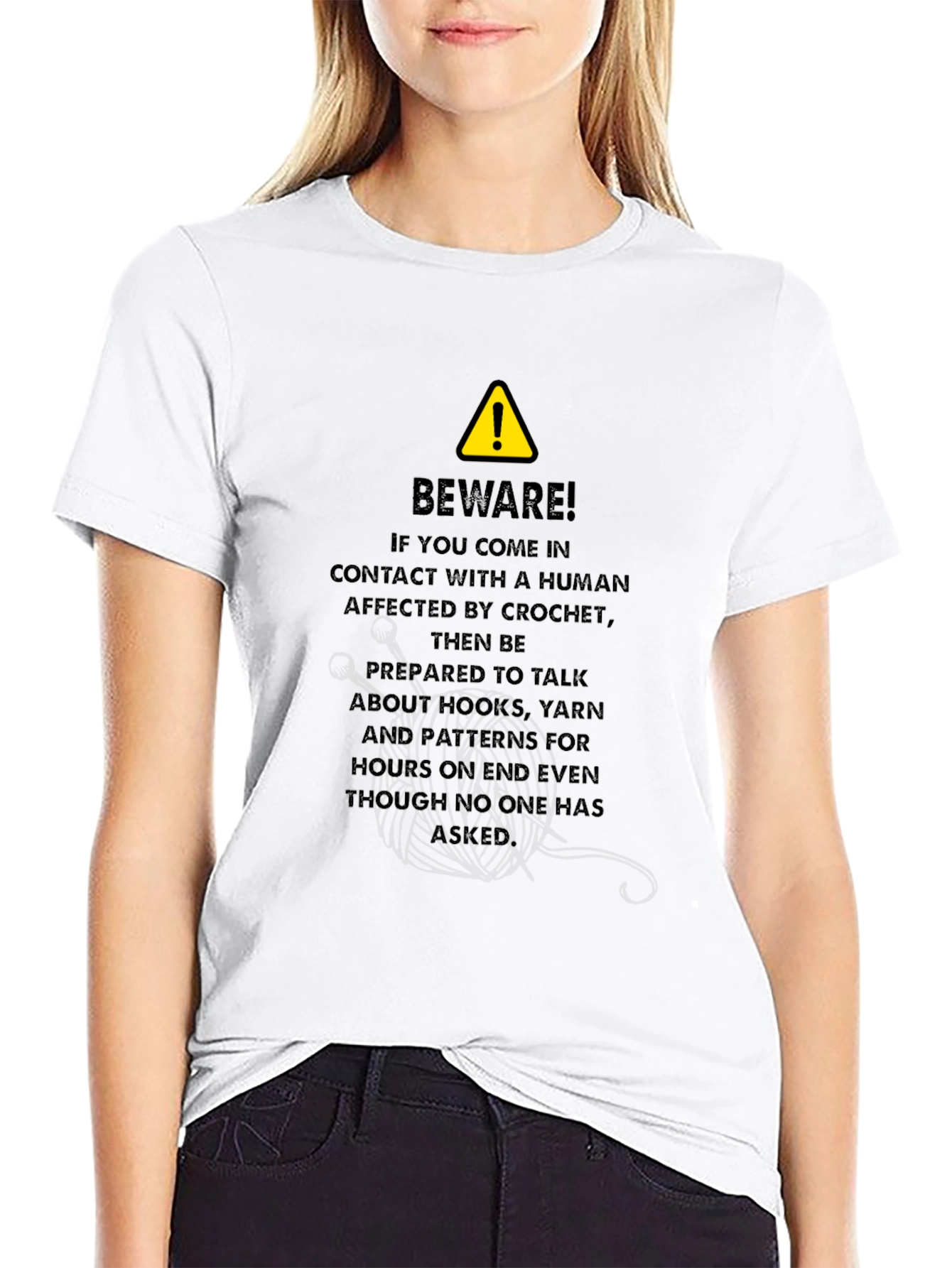 Crochet Lover Beware T-Shirt - Funny Yarn Hobby Tee