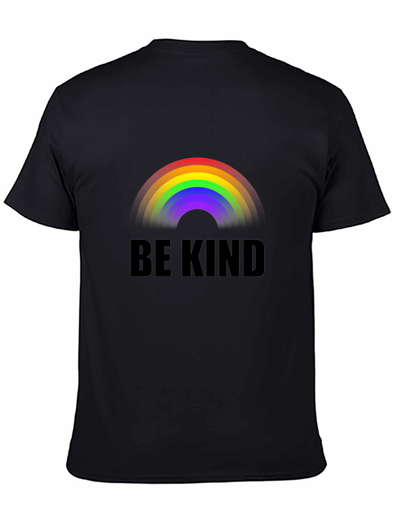 Be Kind Rainbow T-Shirt - Soft Black Tee