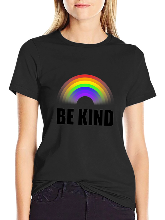 Be Kind Rainbow T-Shirt - Soft Black Tee