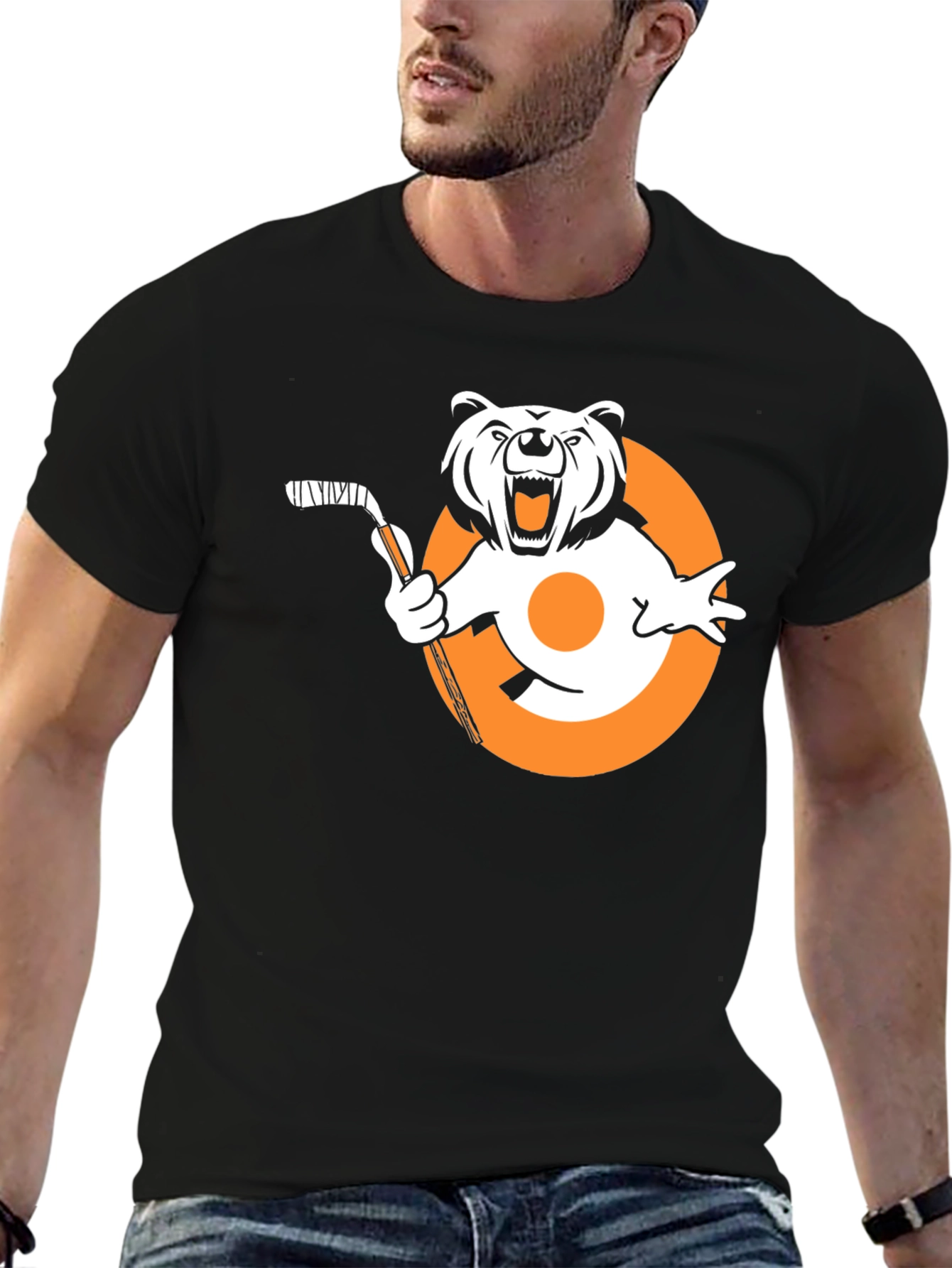 Bear Hockey Graphic T-Shirt - Fan Apparel