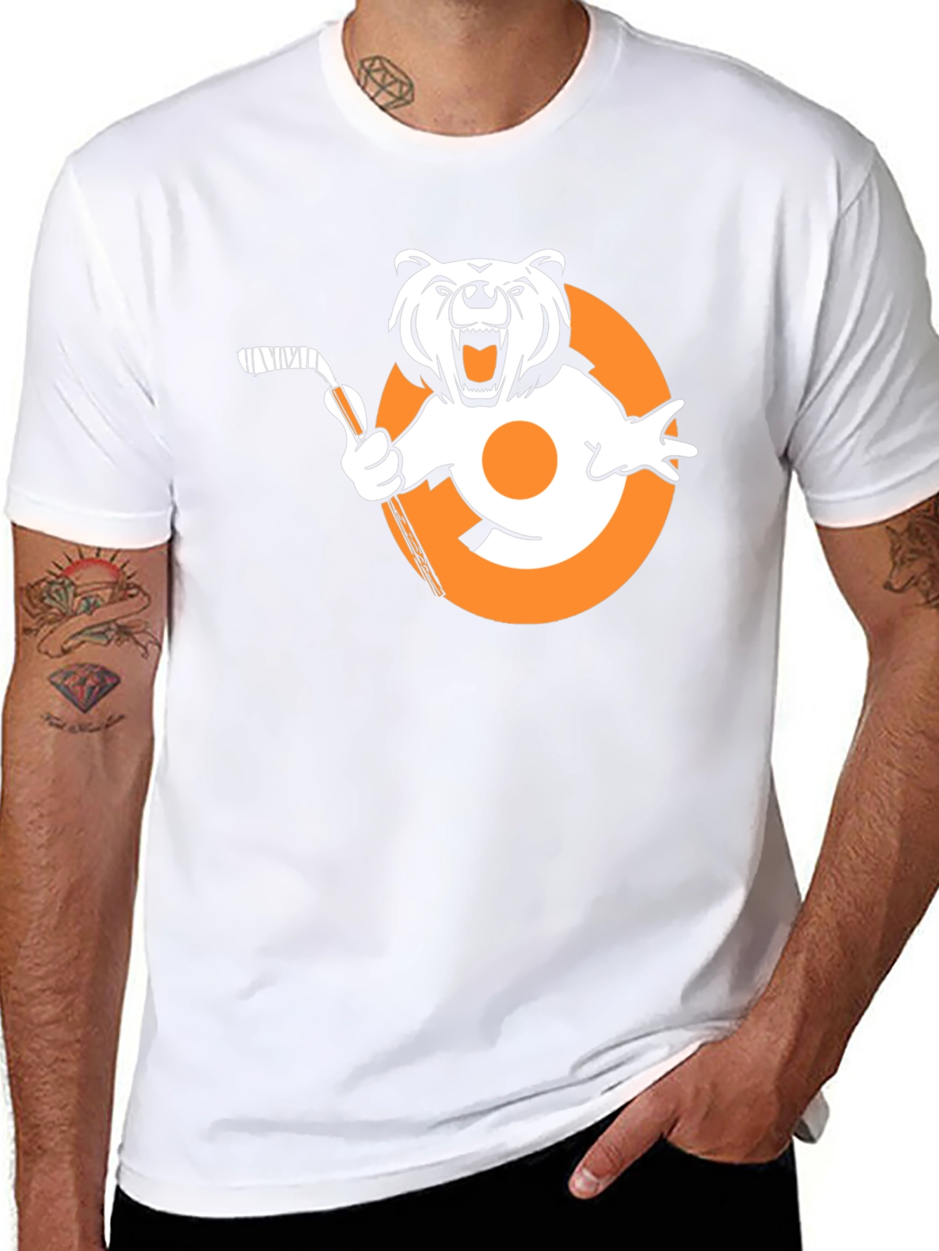 Bear Hockey Graphic T-Shirt - Fan Apparel