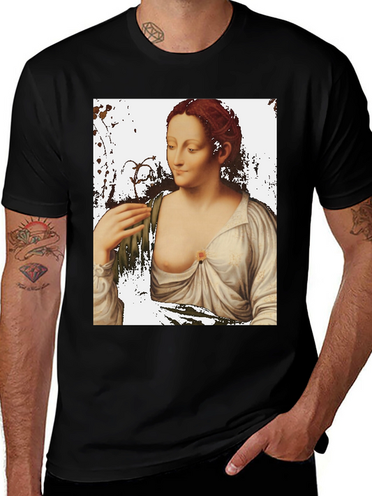 Classic Art Tee: Woman with Lily Portrait