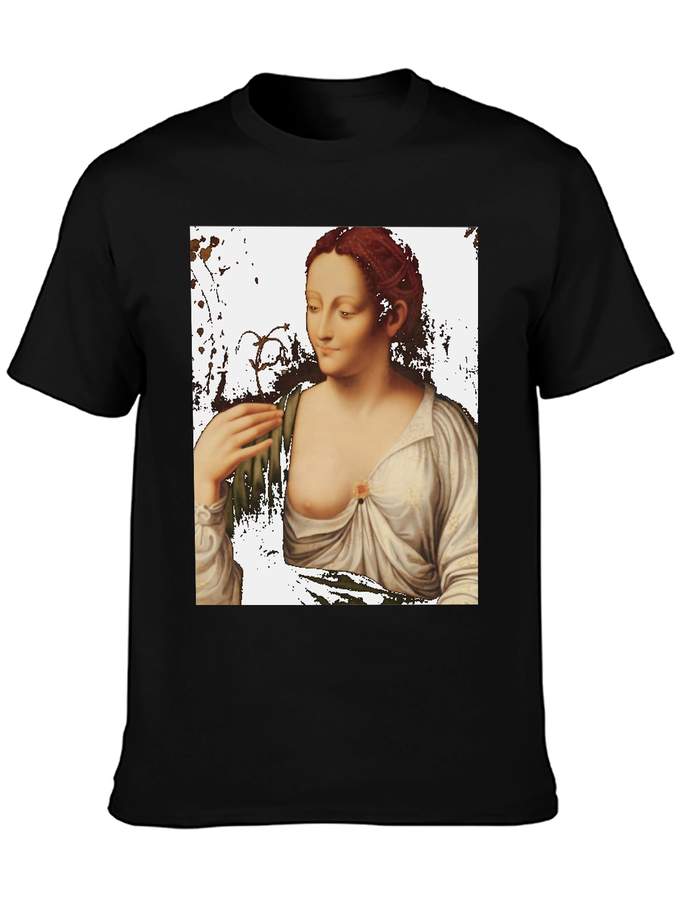 Classic Art Tee: Woman with Lily Portrait