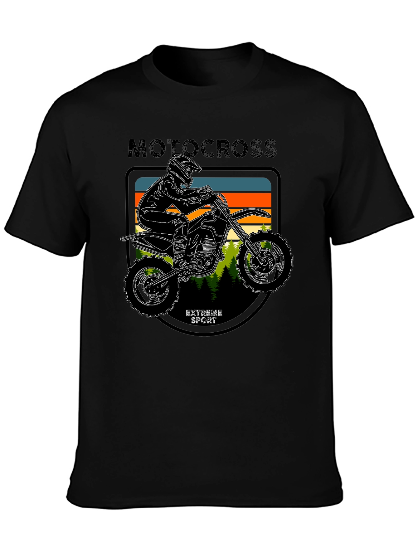 Motocross Extreme Sport Black T-Shirt