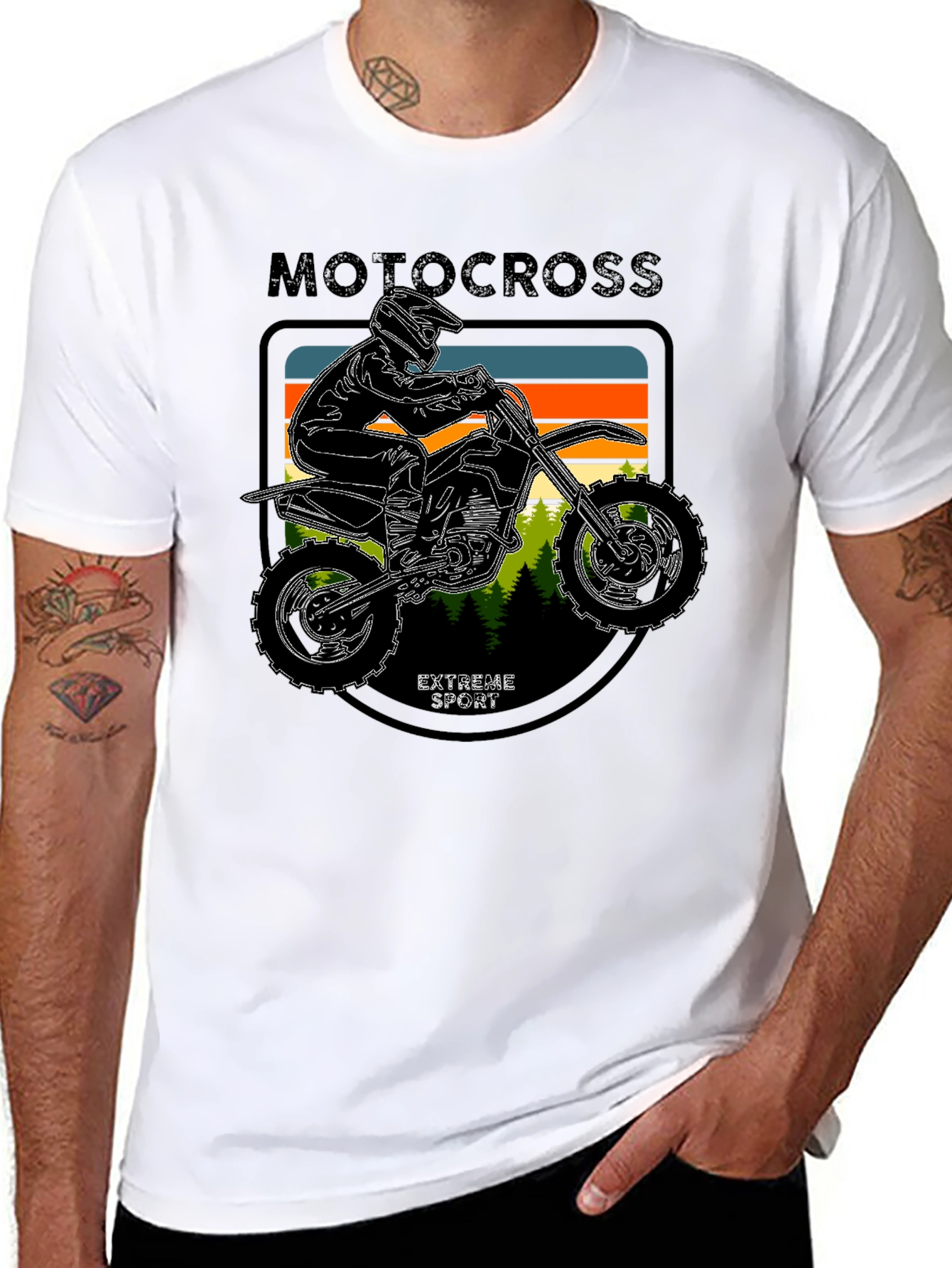 Motocross Extreme Sport Black T-Shirt