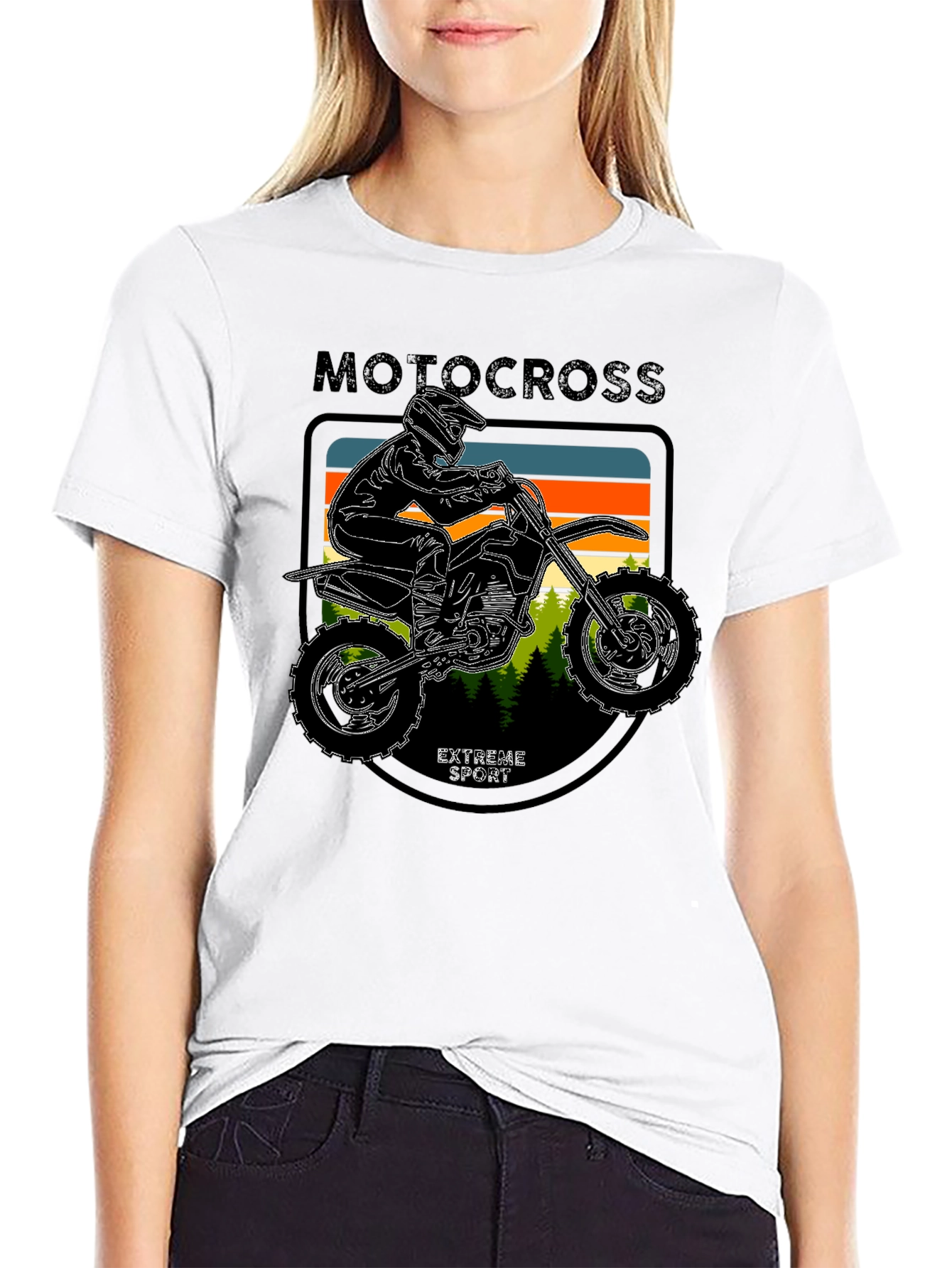 Motocross Extreme Sport Black T-Shirt