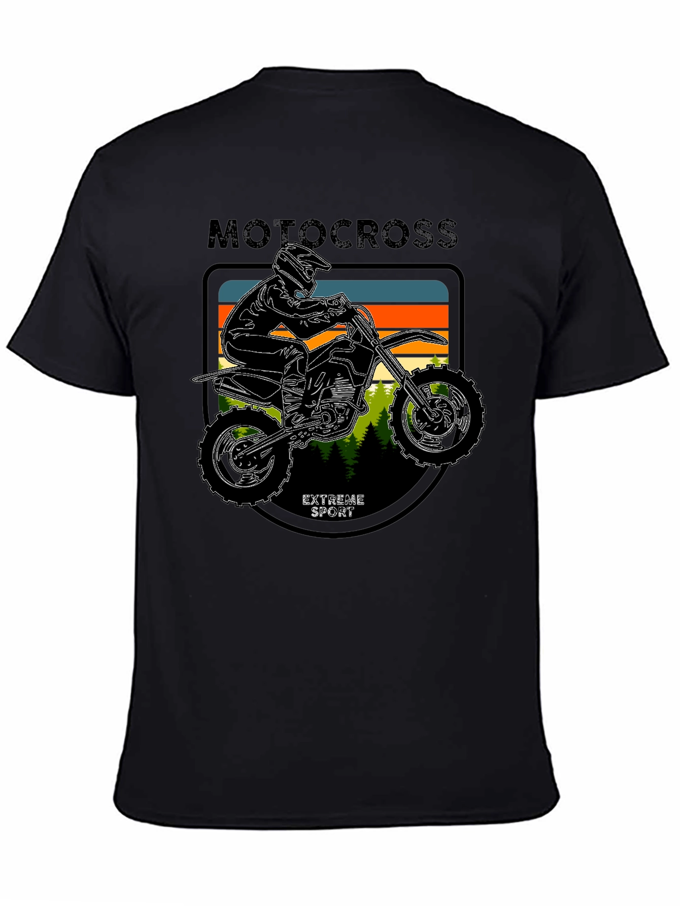 Motocross Extreme Sport Black T-Shirt