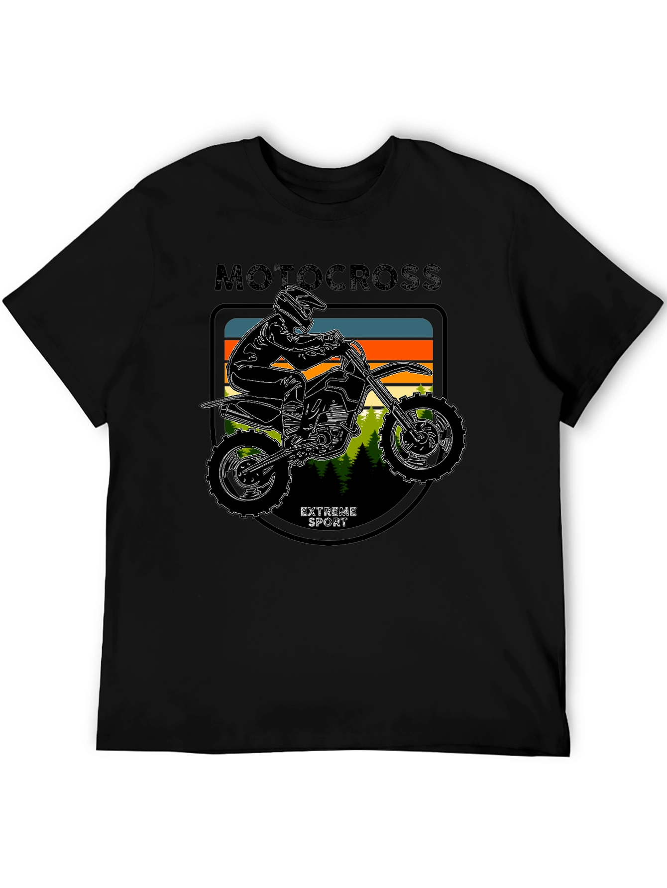 Motocross Extreme Sport Black T-Shirt