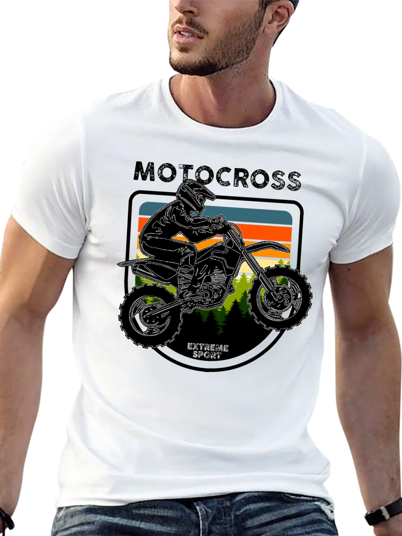 Motocross Extreme Sport Black T-Shirt