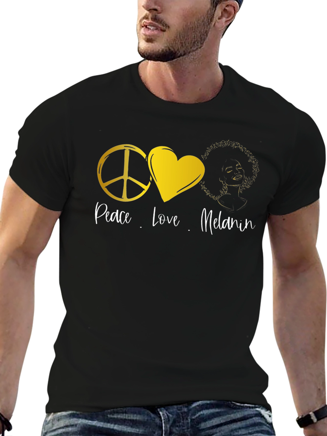 Peace Love Melanin Black Graphic T-Shirt