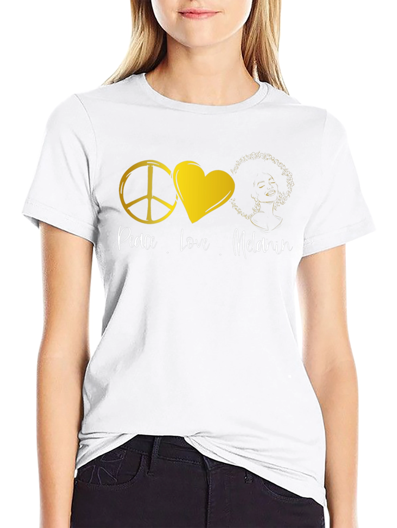 Peace Love Melanin Black Graphic T-Shirt