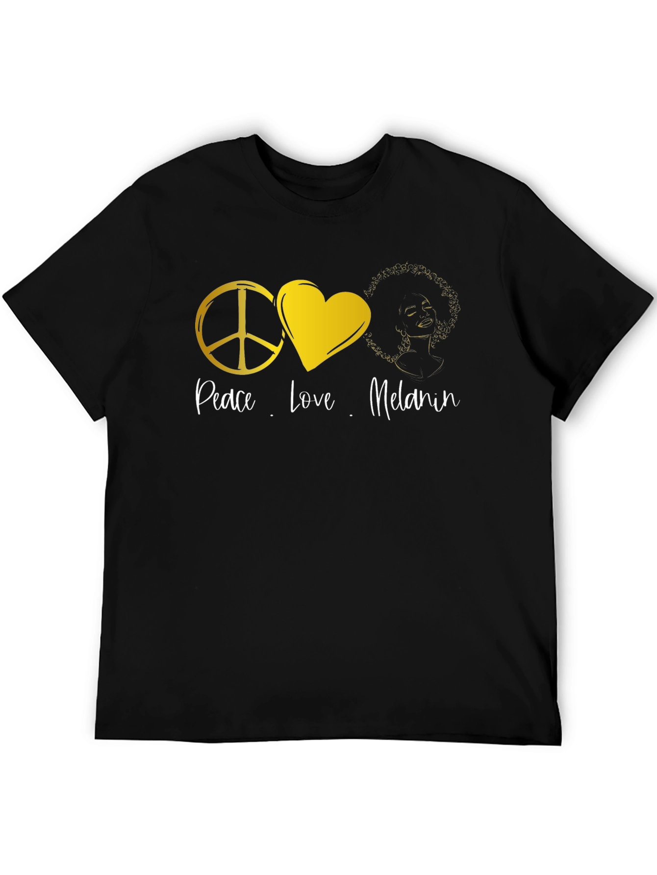 Peace Love Melanin Black Graphic T-Shirt